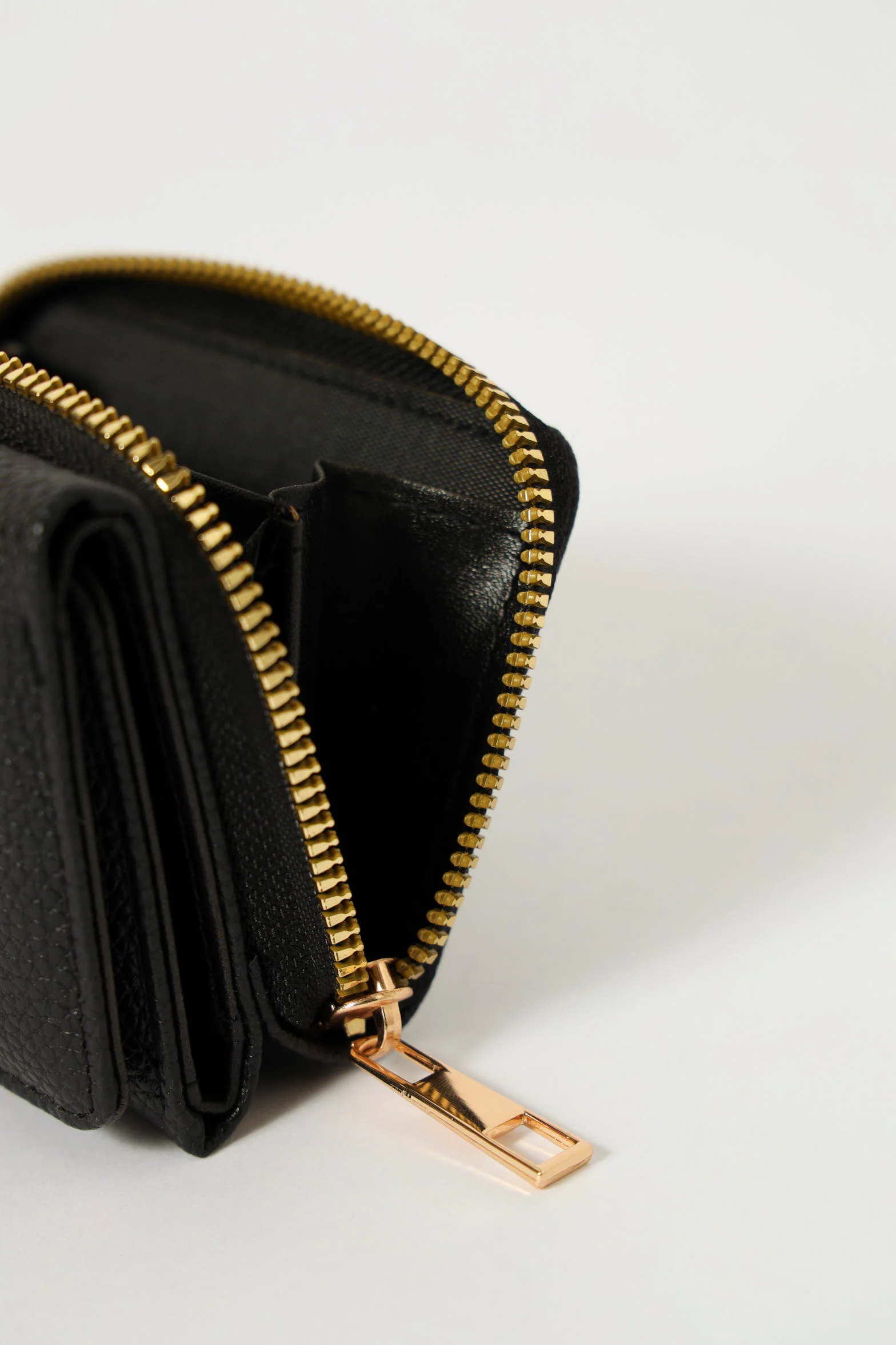 Compartment Zip Through Wallet - Black - Image 3