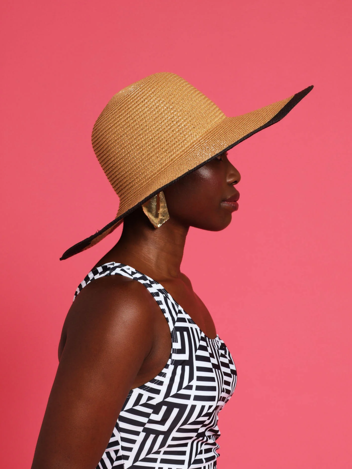 Contrast Board Straw Sun Hat - Multi - Image 3