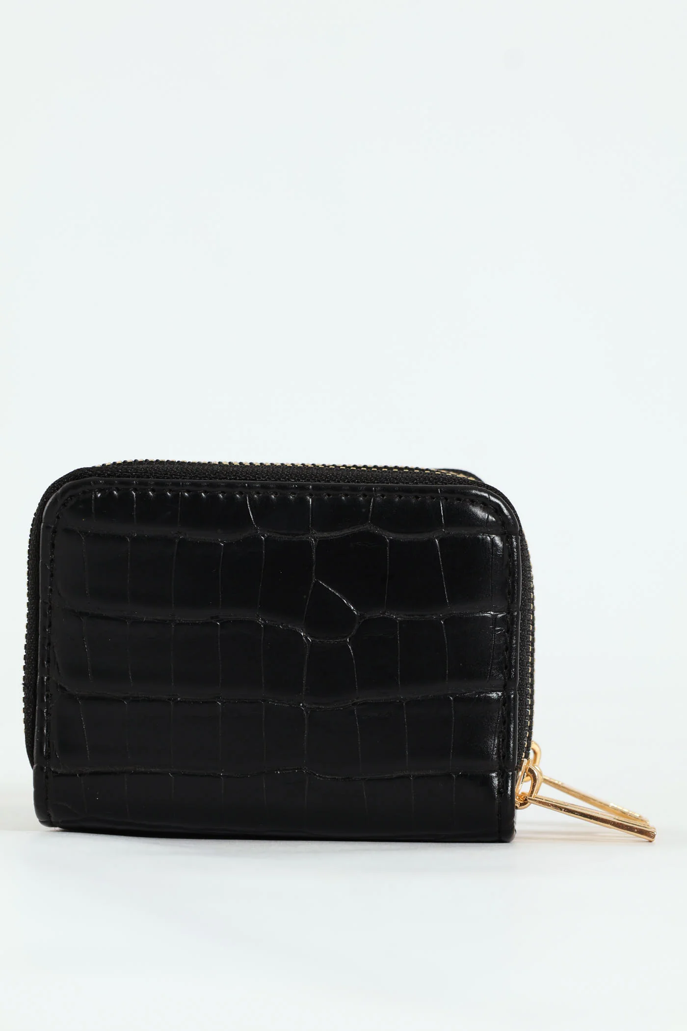 Contrast Colour Triple Zip Wallet - Black
