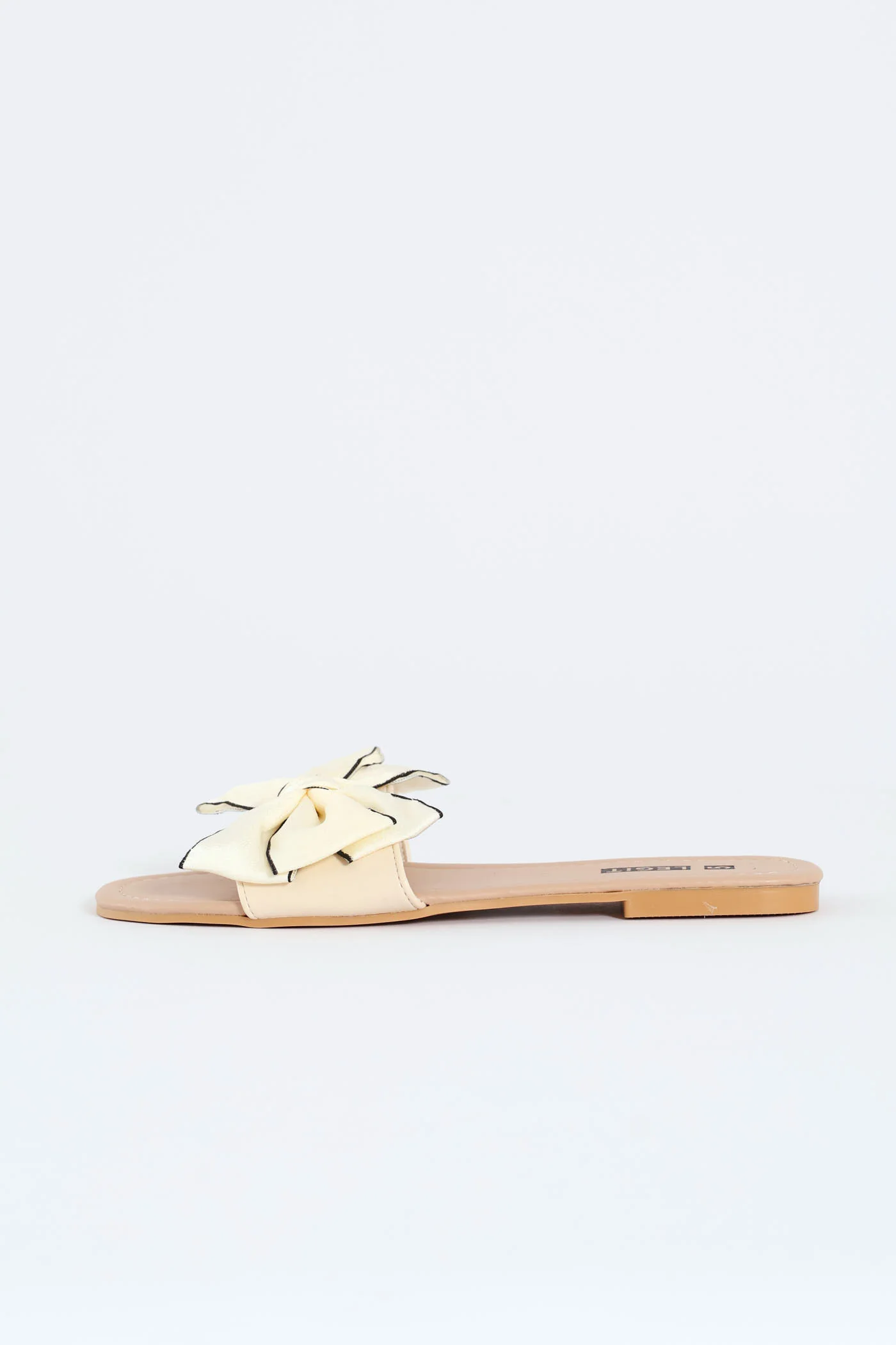 Contrast Edging One Strap Mule Sandal - Off White