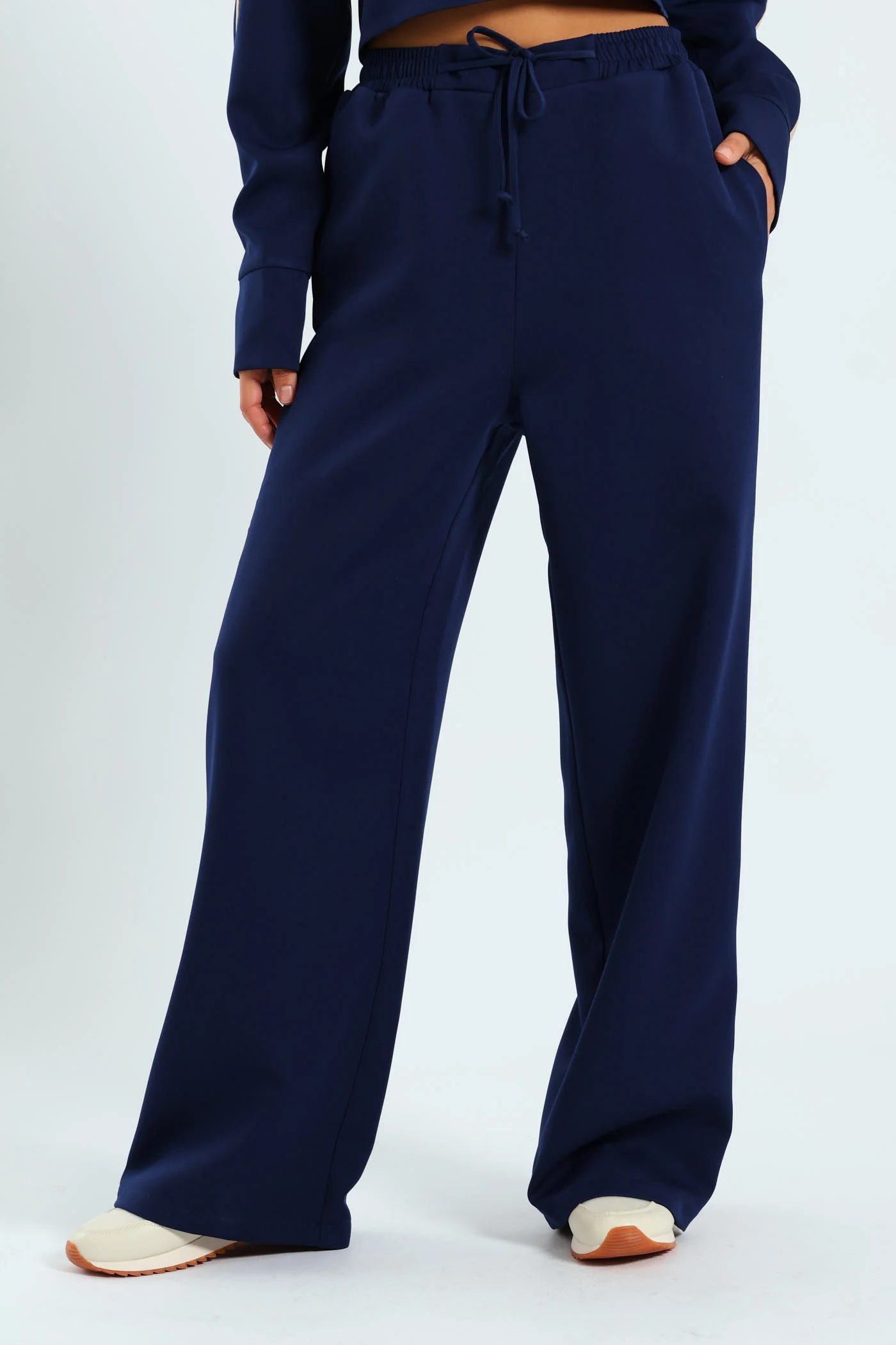 Contrast Side Seam Barbi Pants - Navy