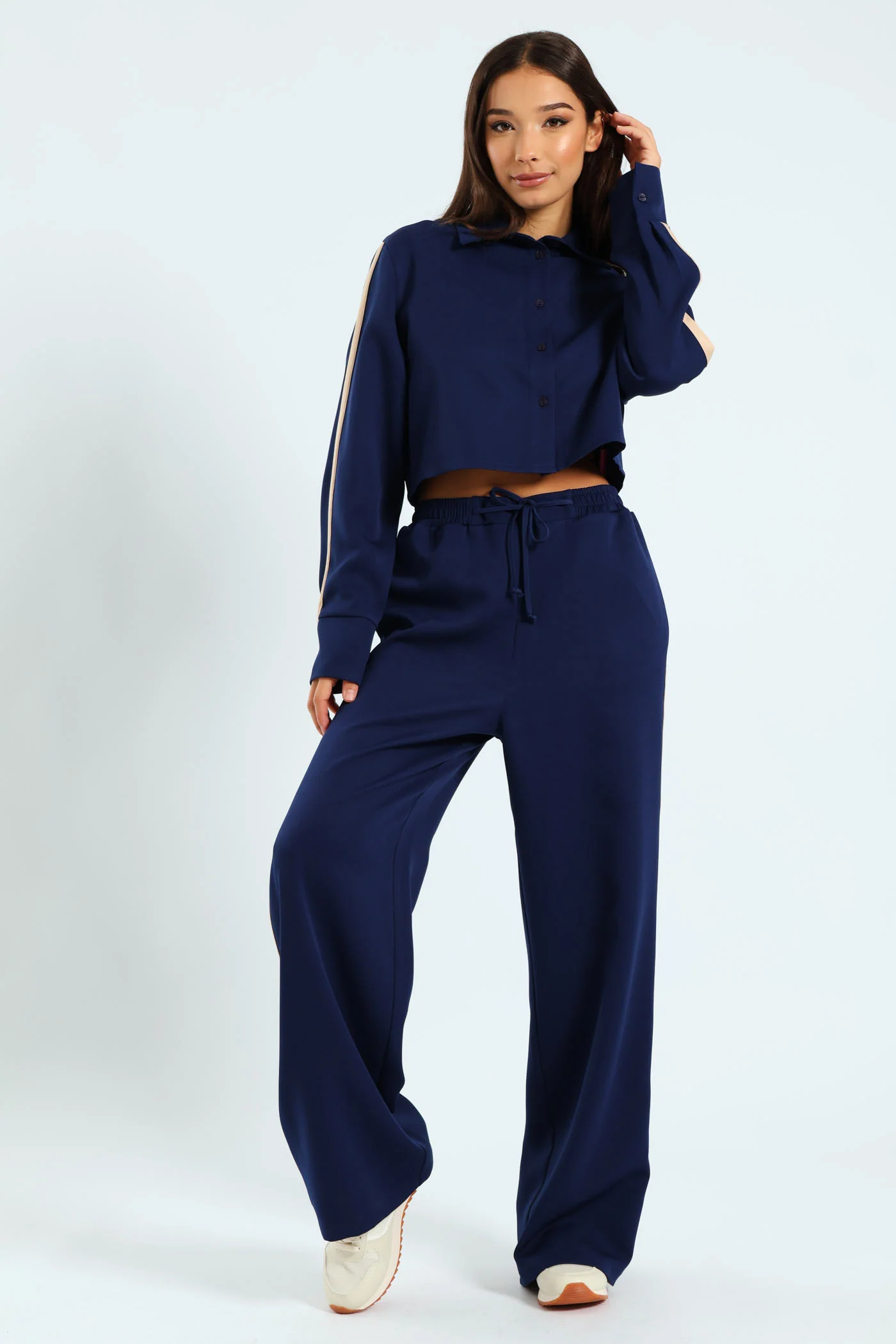 Contrast Side Seam Barbi Pants - Navy - Image 2