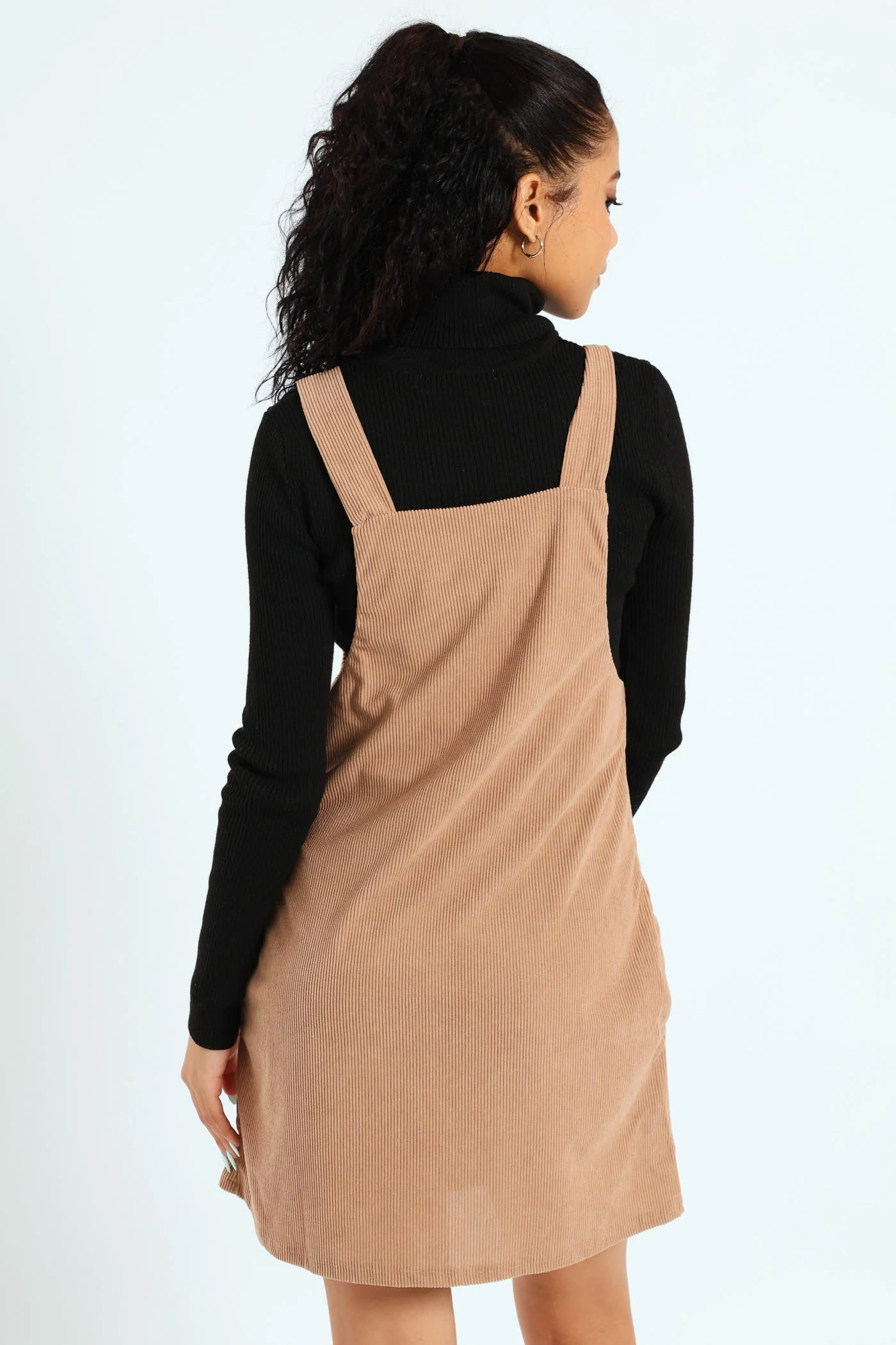 Cord Mini Pinni Dress - Beige - Image 6