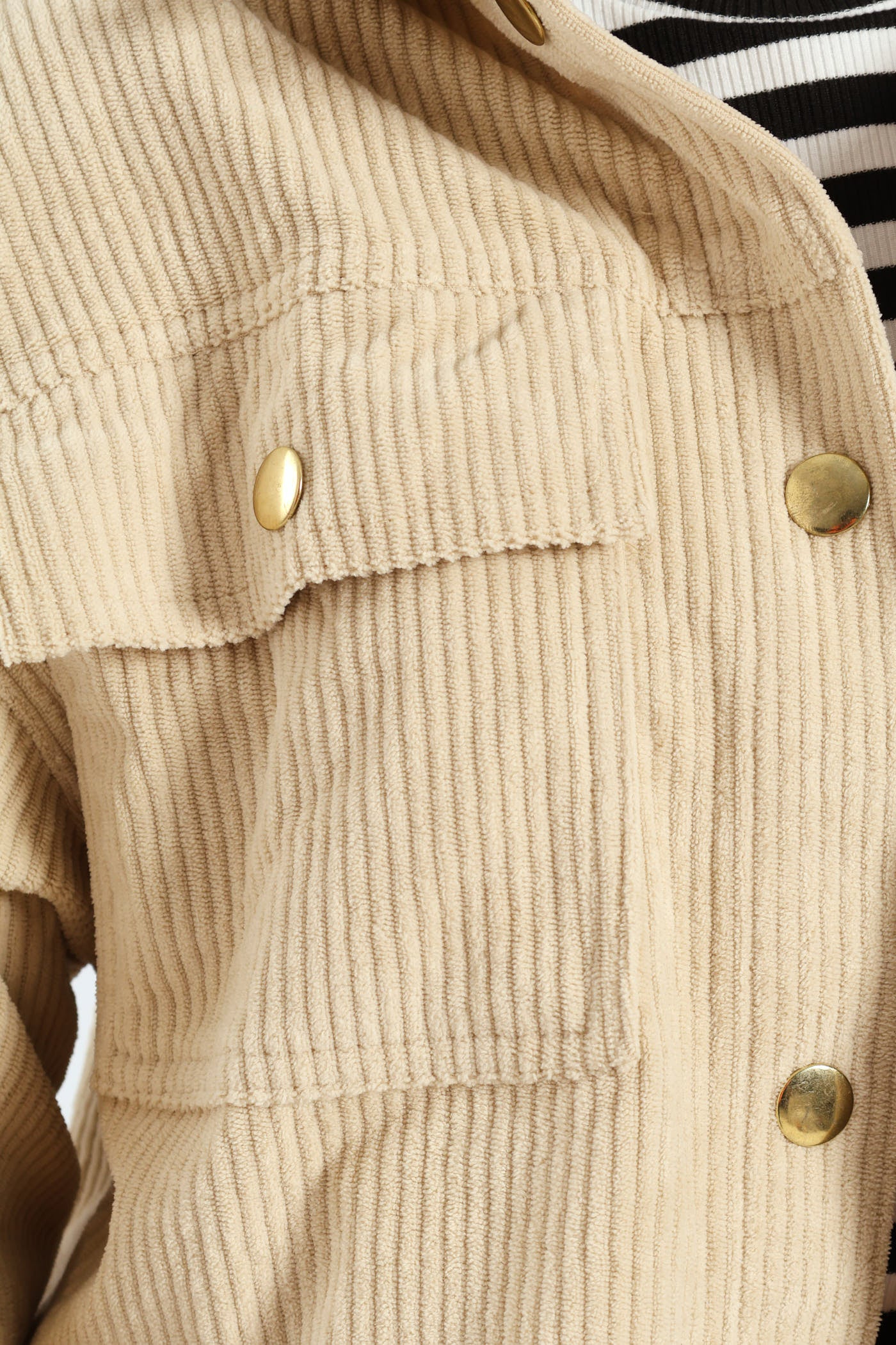Corduroy Shacket - Brown - Image 6