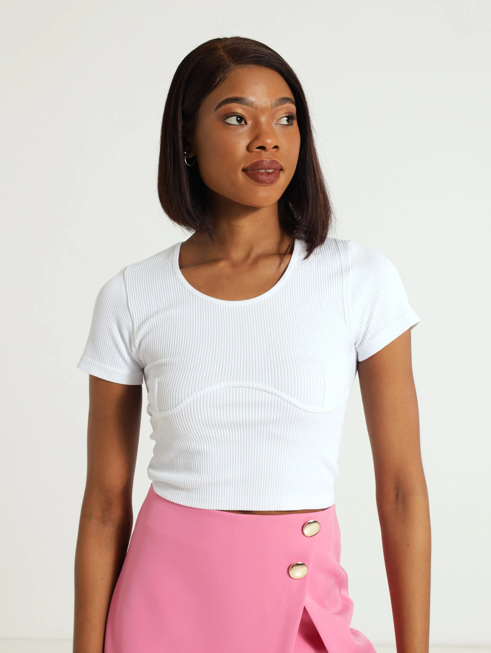 Corset Look Cropped Seamless Top