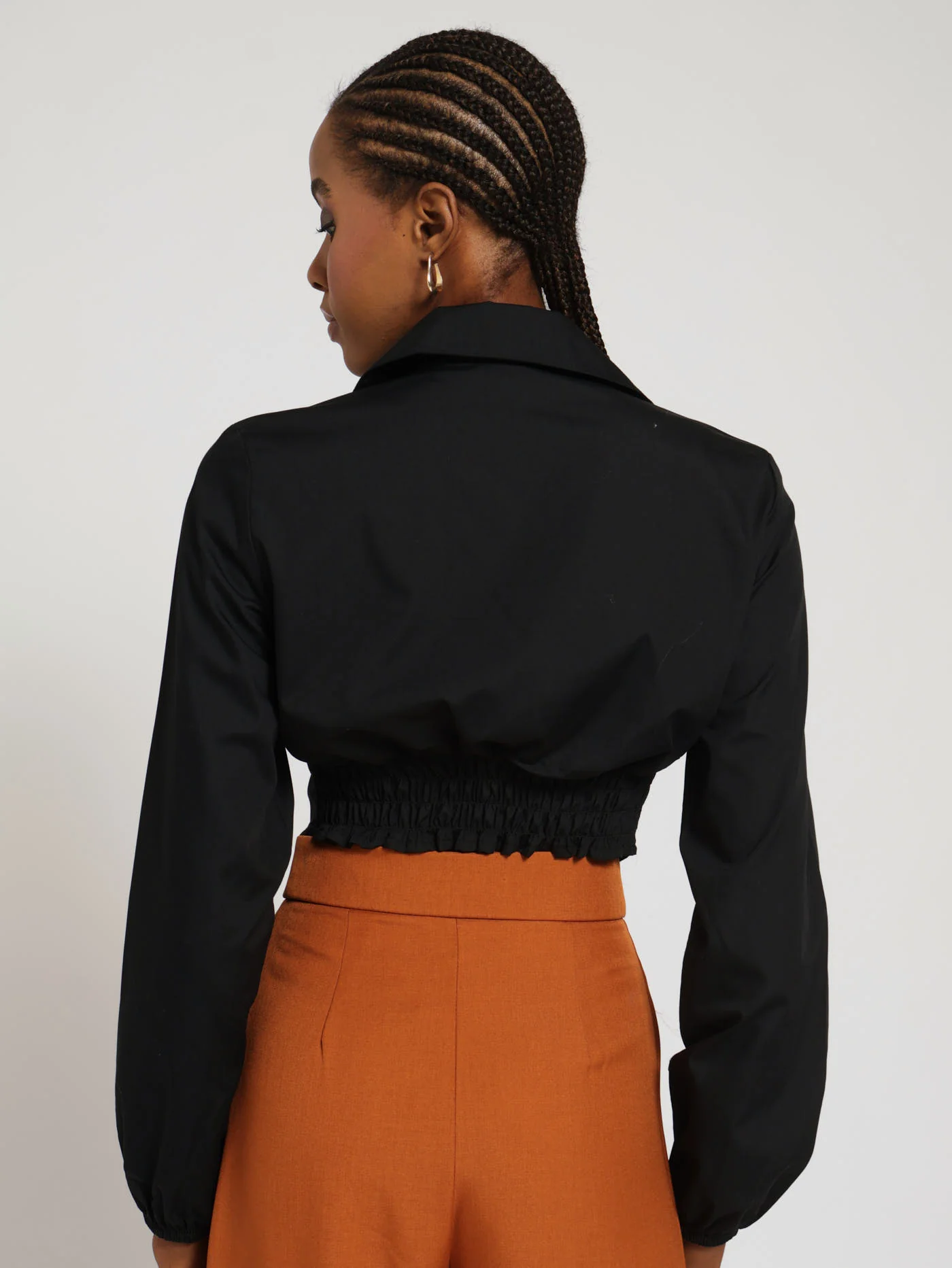 Corset Poplin Shirt - Black - Image 3