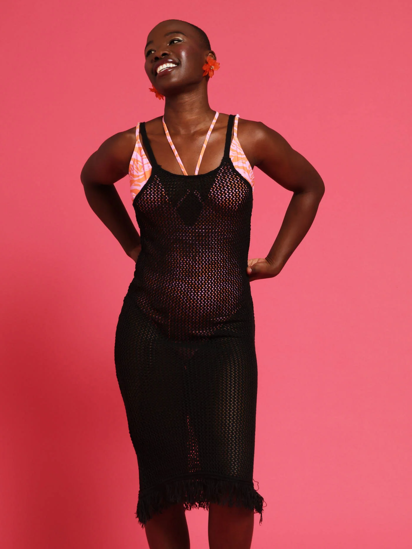 Coverup Crochet Dress - Black