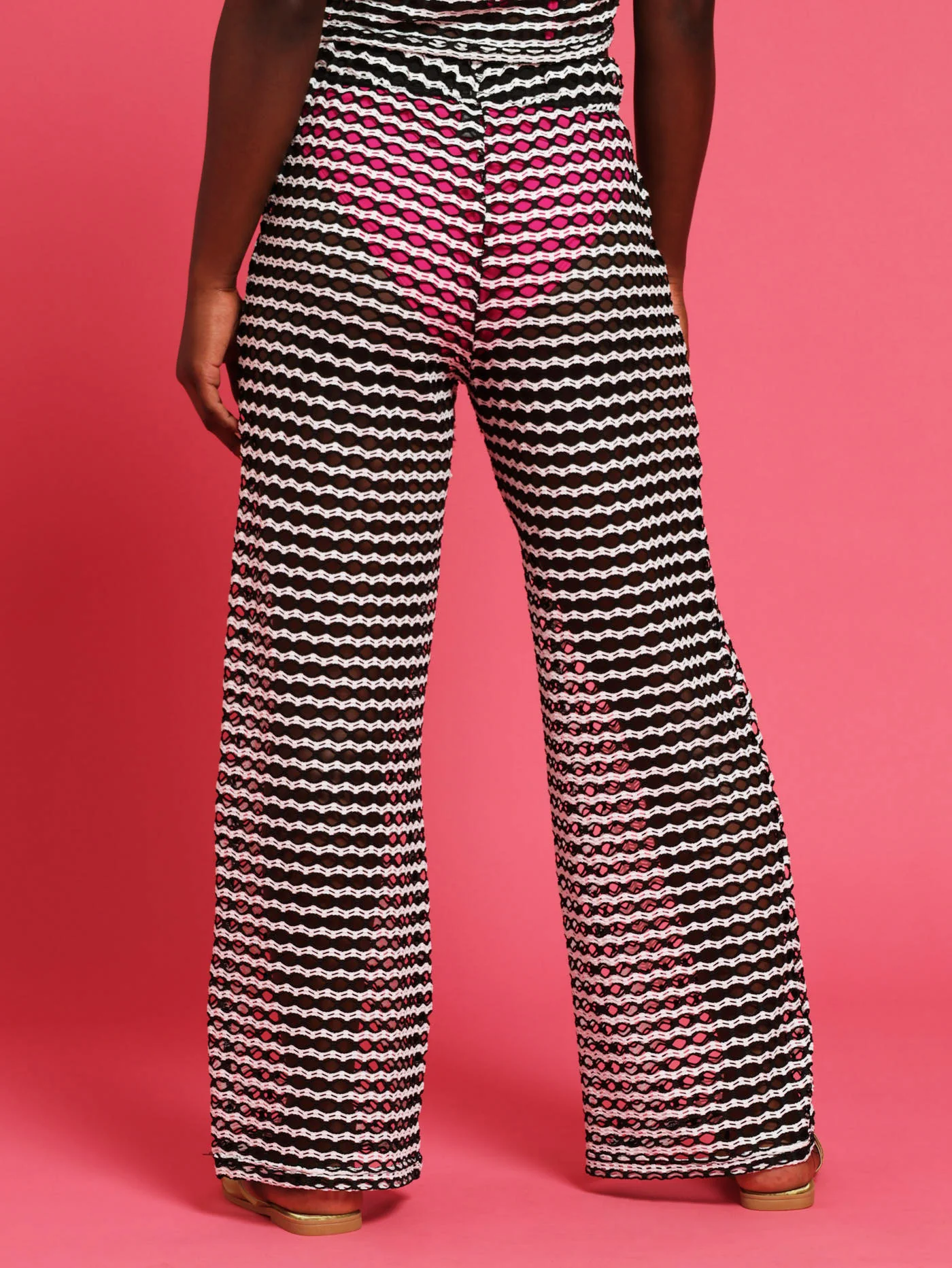 Coverup Crochet Pants - Black/White - Image 4