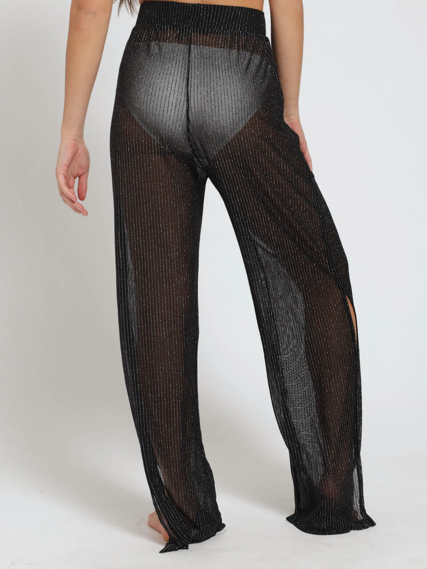 Coverup Lurex Side Slit Pants - Black - Image 9