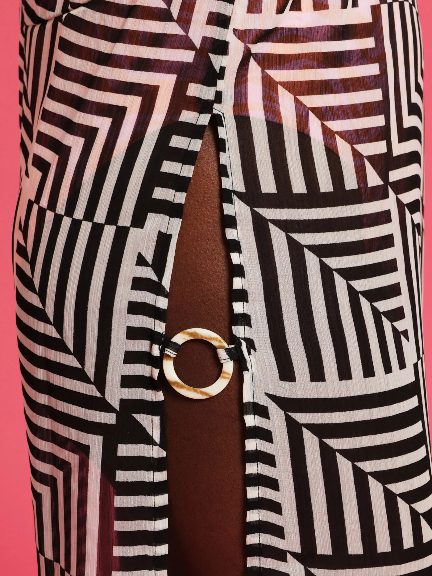Coverup Monochrome Dress   - Black/White - Image 2