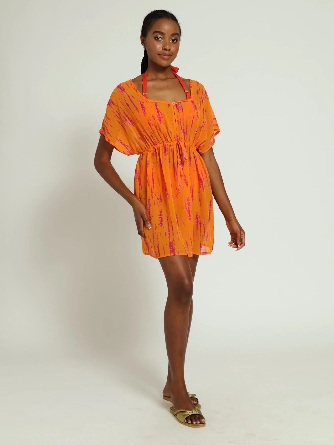 Coverup Tie-Dye Dress - Orange - Image 5