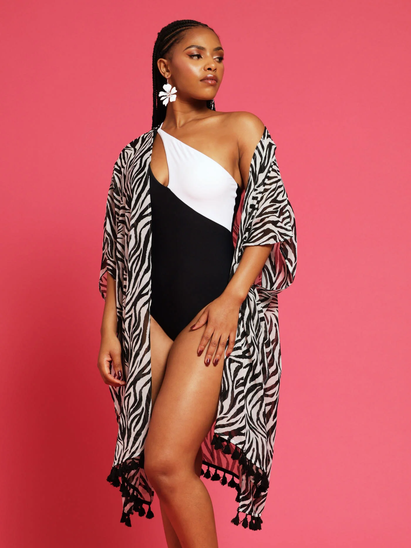 Coverup Zebra Print Kimono