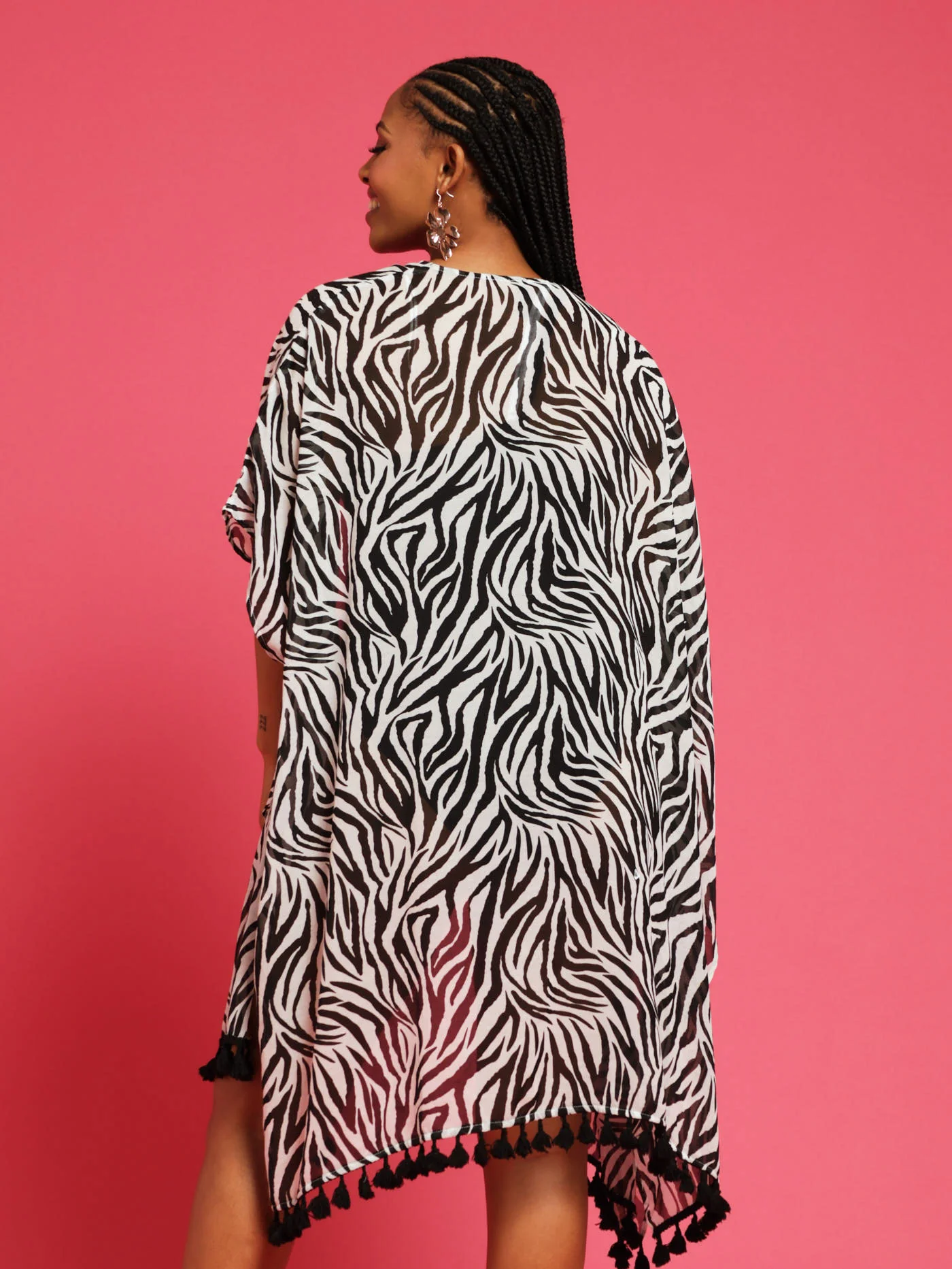 Coverup Zebra Print Kimono - Image 3