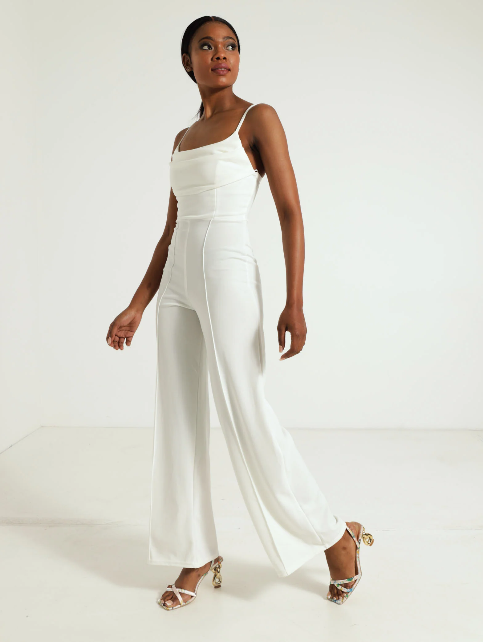 Cowl Neck Strappy Jumpsuit - Image 2