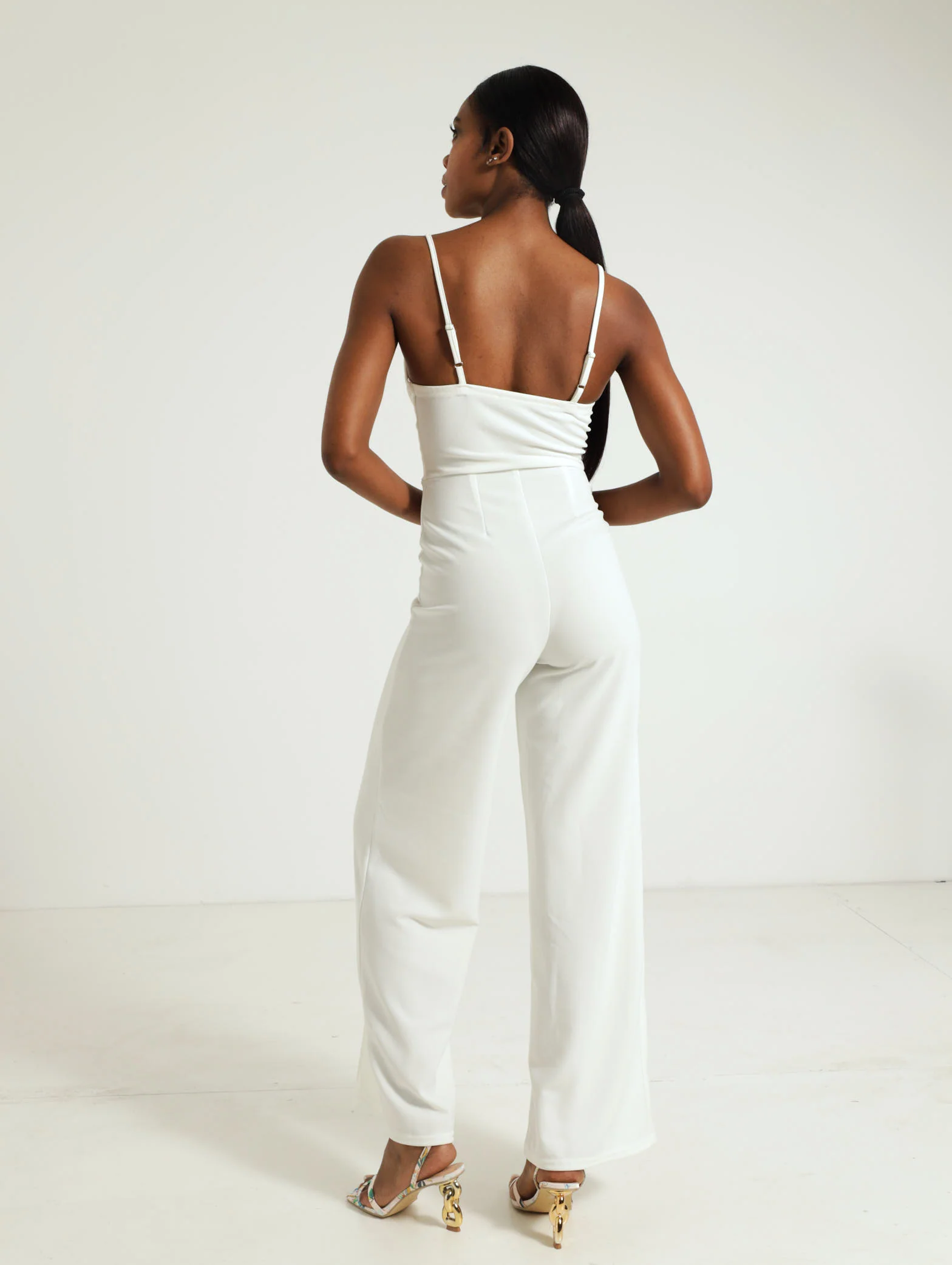 Cowl Neck Strappy Jumpsuit - Image 3