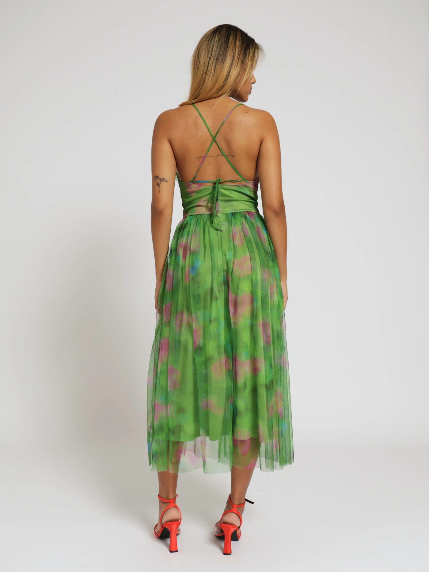 Cowl Neck Strappy Midi Prom Dress - Image 3