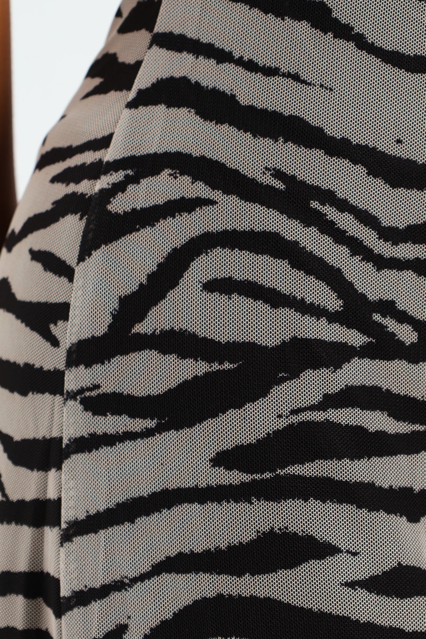 Cowl Neck Zebra Bodycon Dress - Black/Cream - Image 3