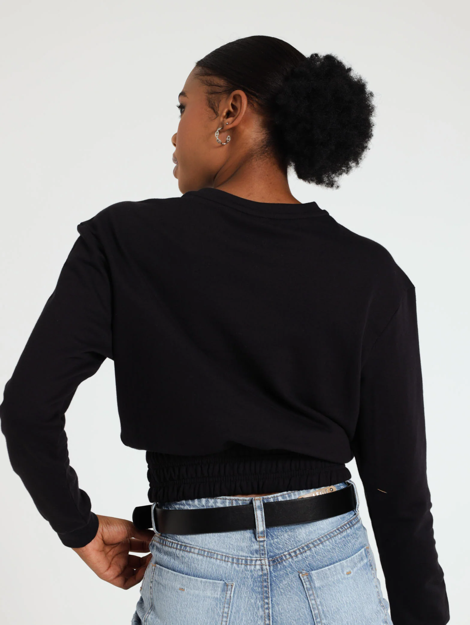 Crew Slogan Elastic Waist Pullover - Image 3