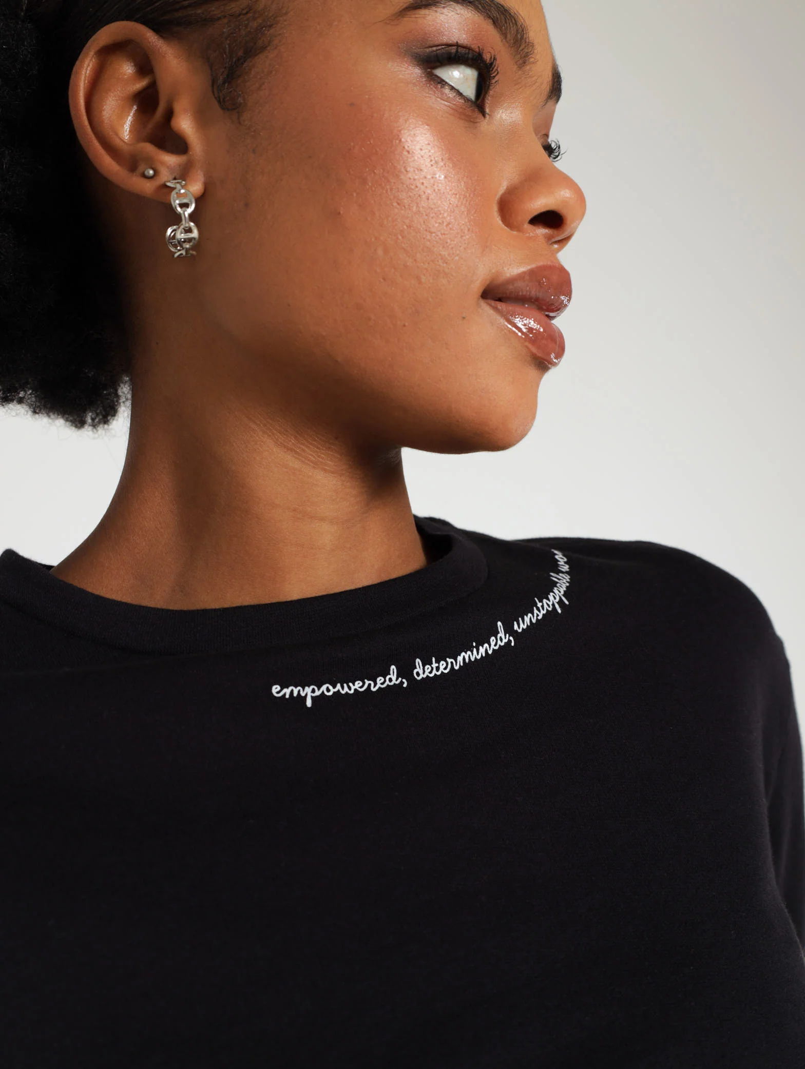 Crew Slogan Elastic Waist Pullover - Image 4