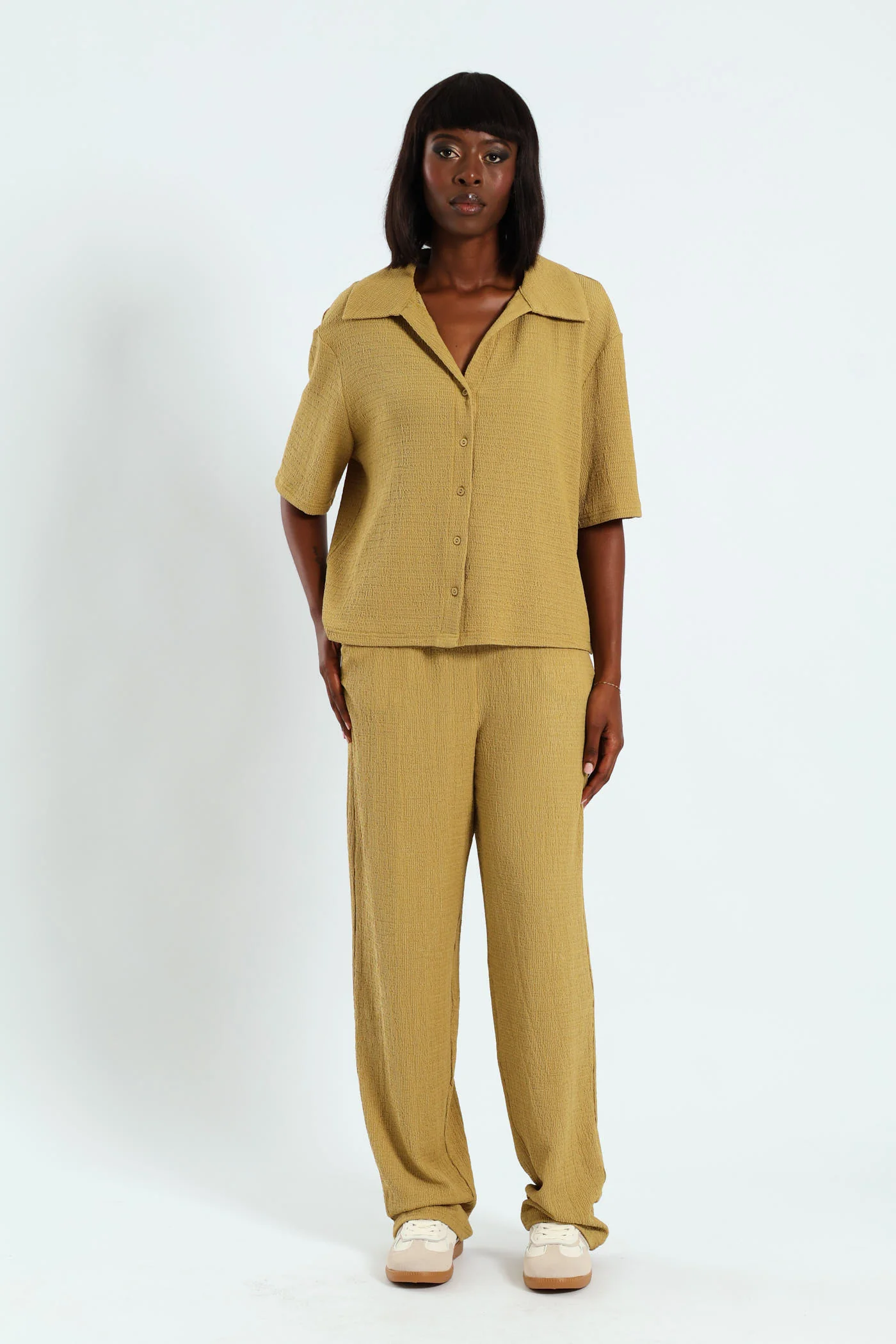 Crinkle Knit Pants - Avocado - Image 2
