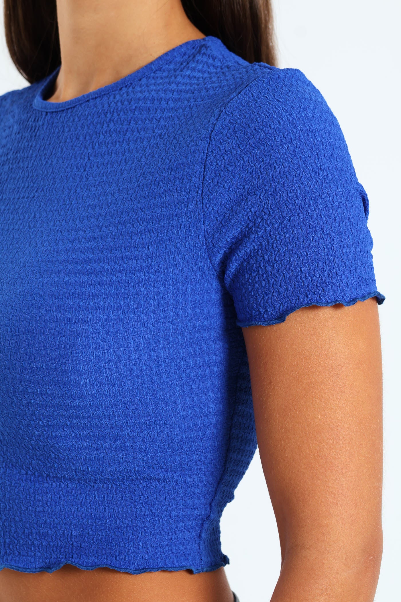 Crinkle Knit Top - Cobalt - Image 4