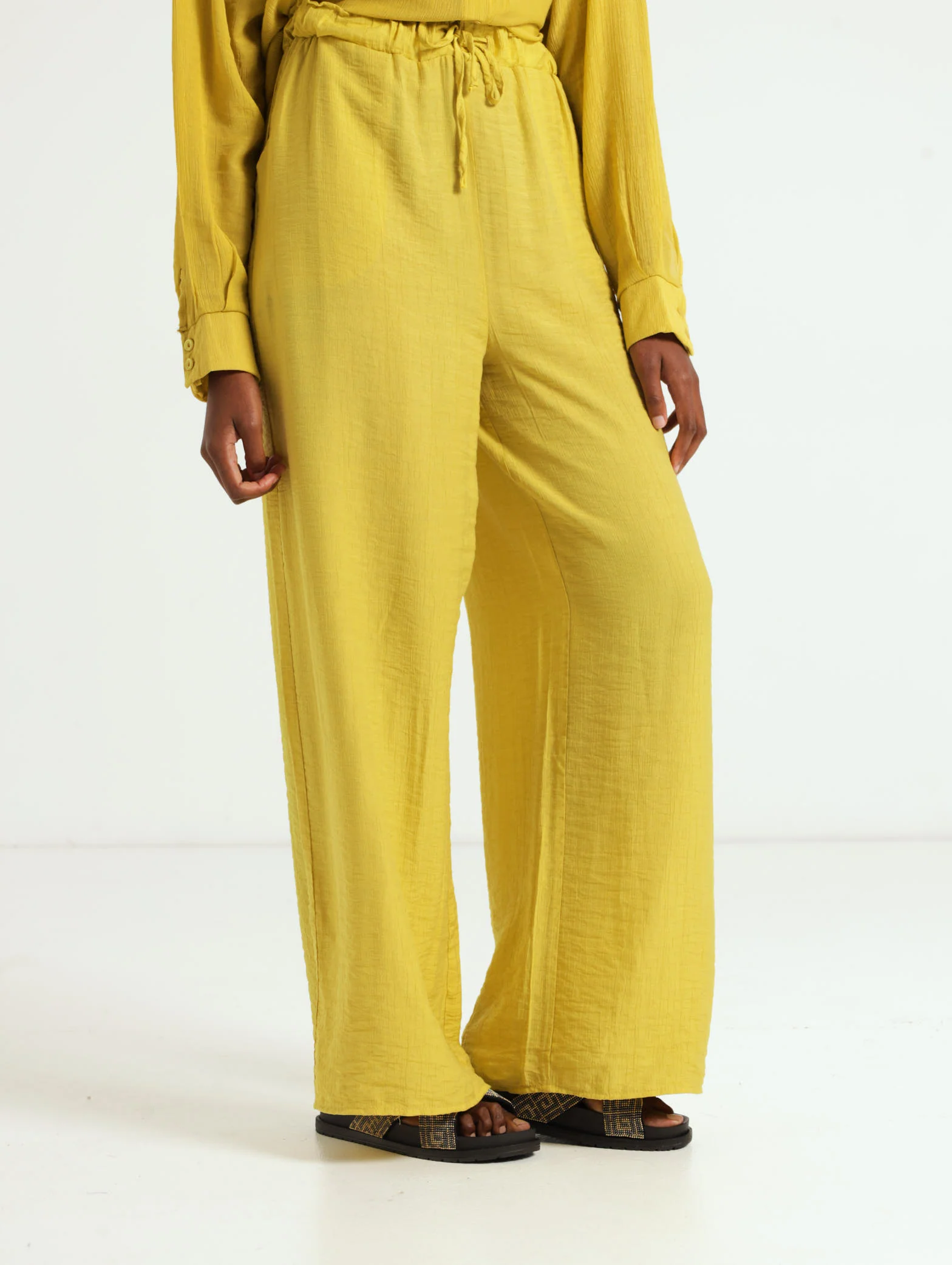 Crinkle Plain Wideleg Pants - Image 2