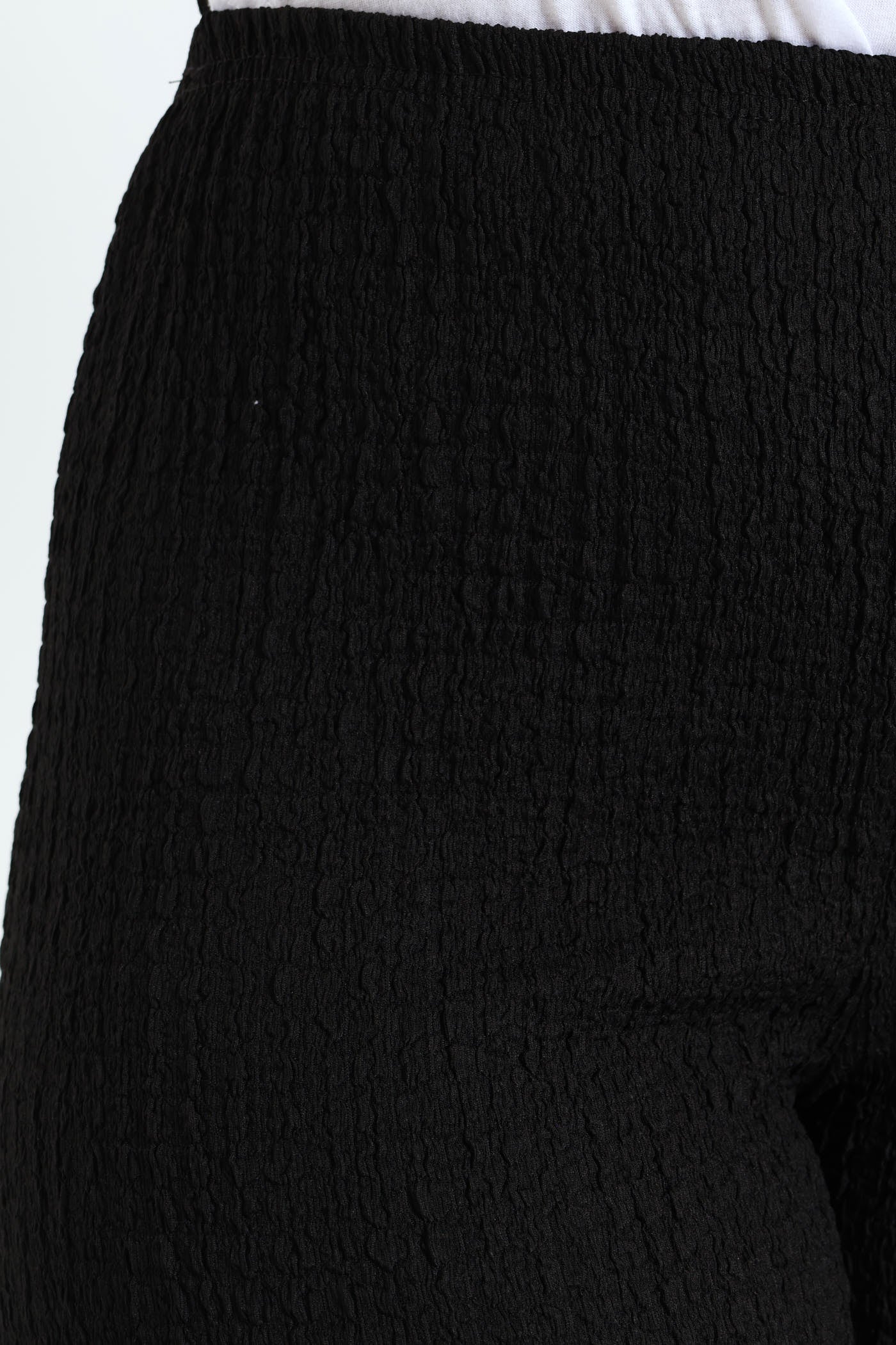Crinkle Wideleg Pants - Black - Image 5