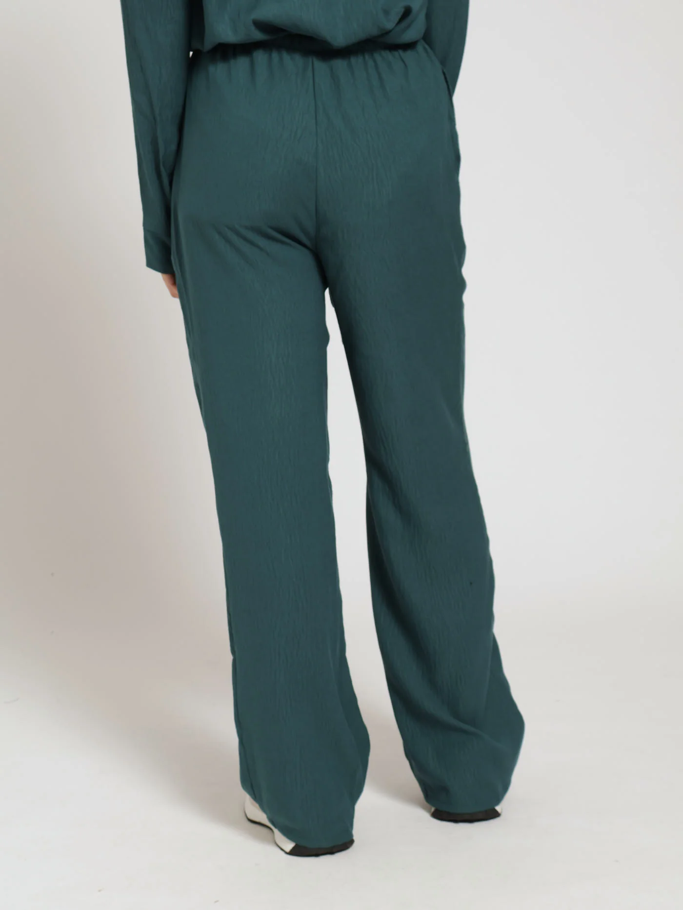 Crinkle Wideleg Pants - Teal - Image 3