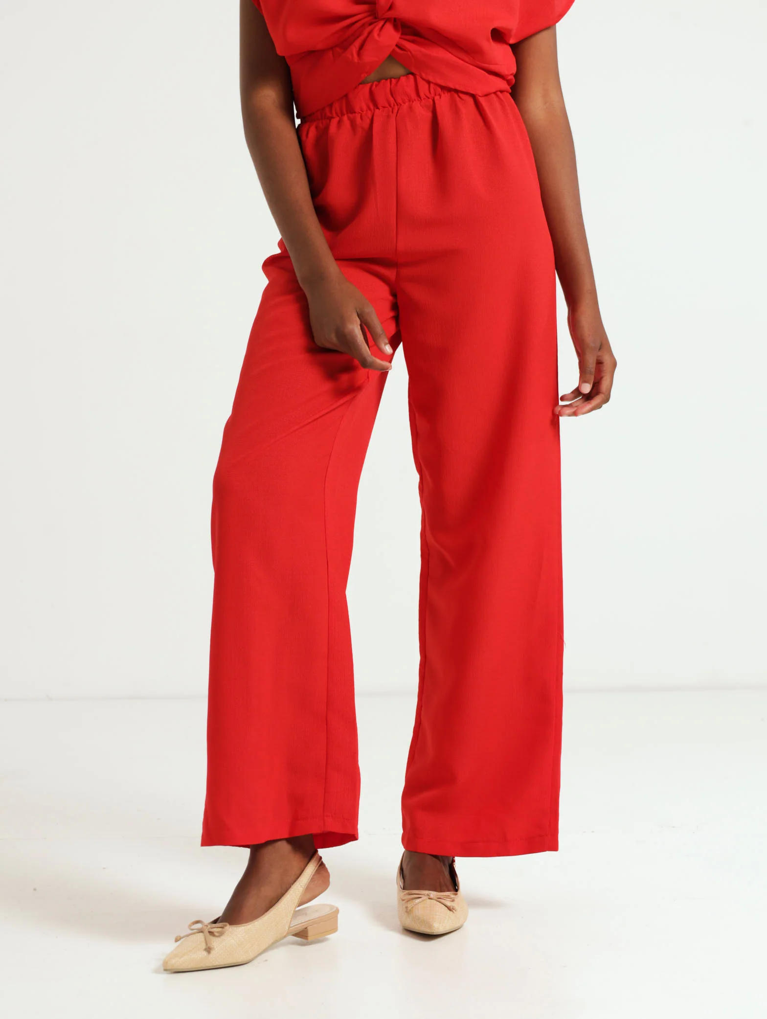 Crinkle Woven Wideleg Pants