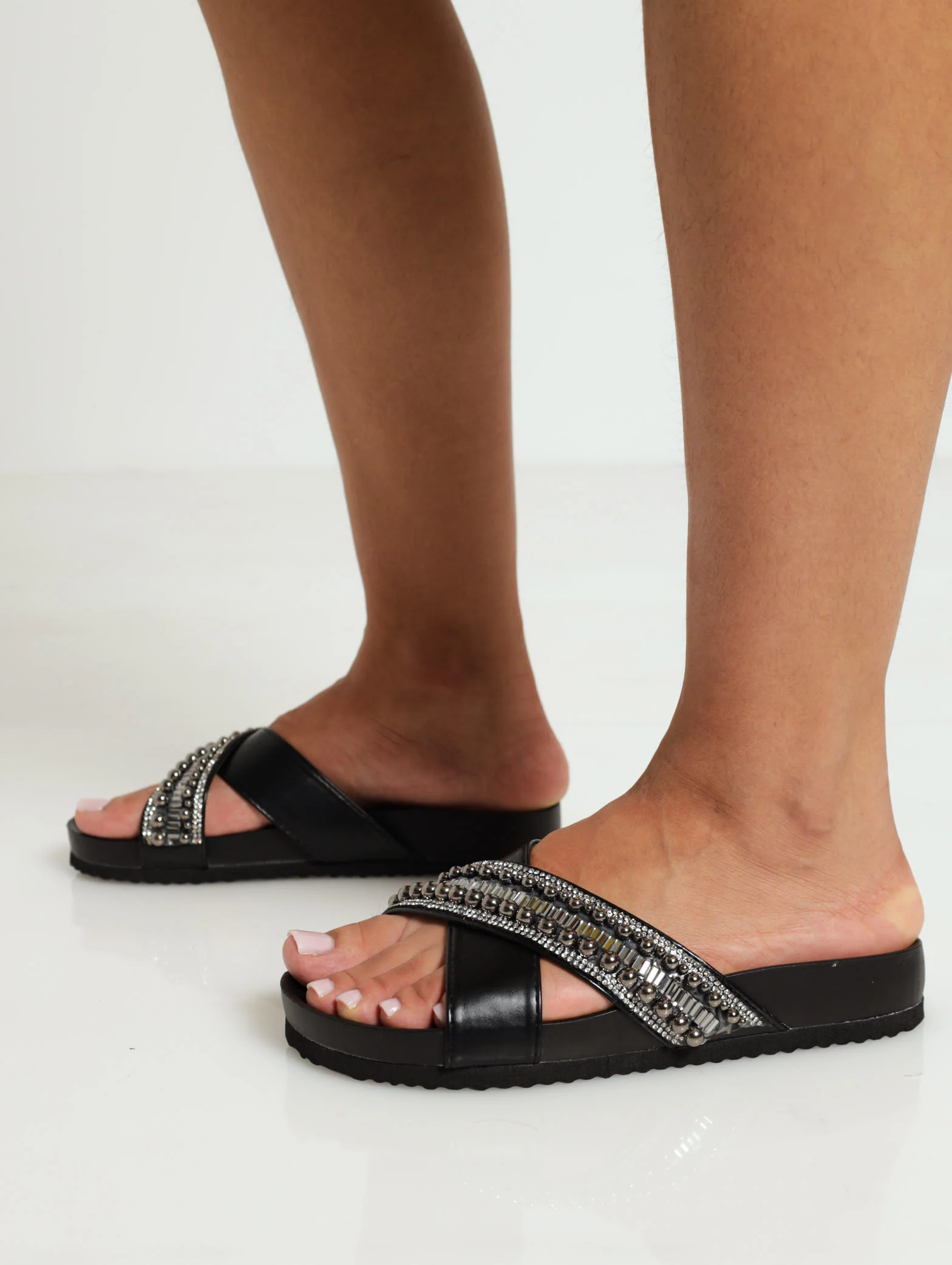 Criss Cross Sandal With Embelishments - Image 2