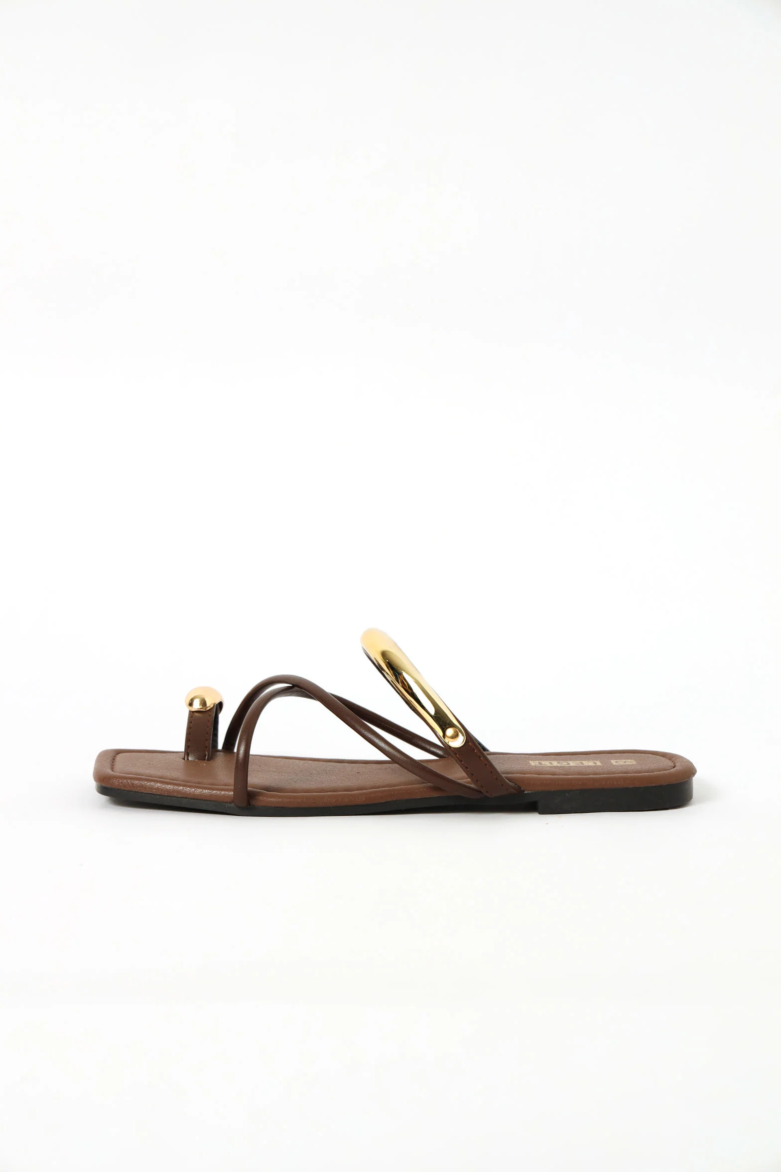 Criss Cross Toe Post Flat Sandal - Chocolate - Image 4