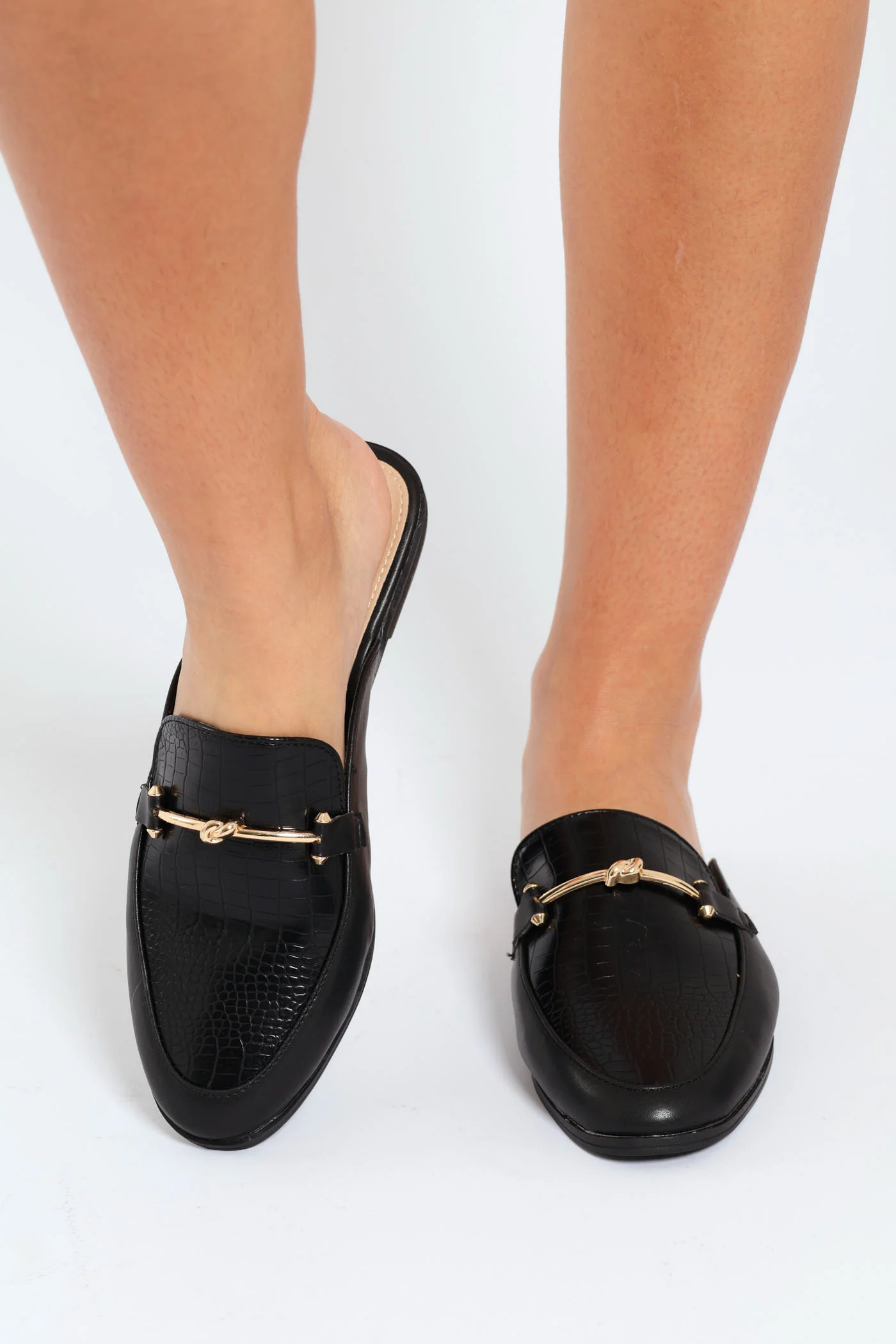 Croc Apron Push In Loafer- Black