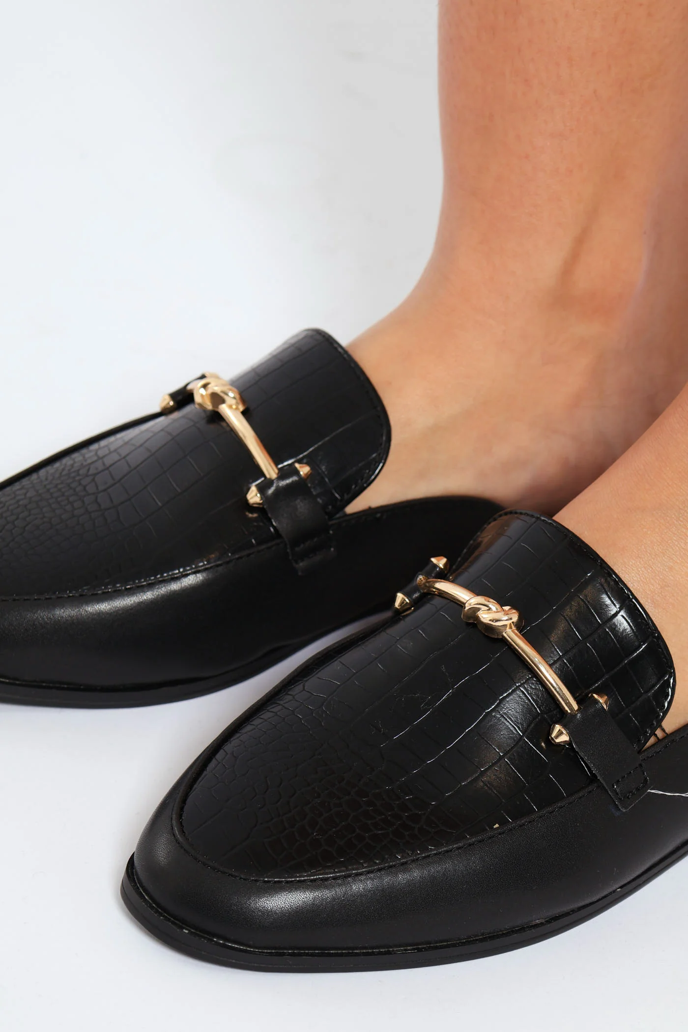 Croc Apron Push In Loafer- Black - Image 3