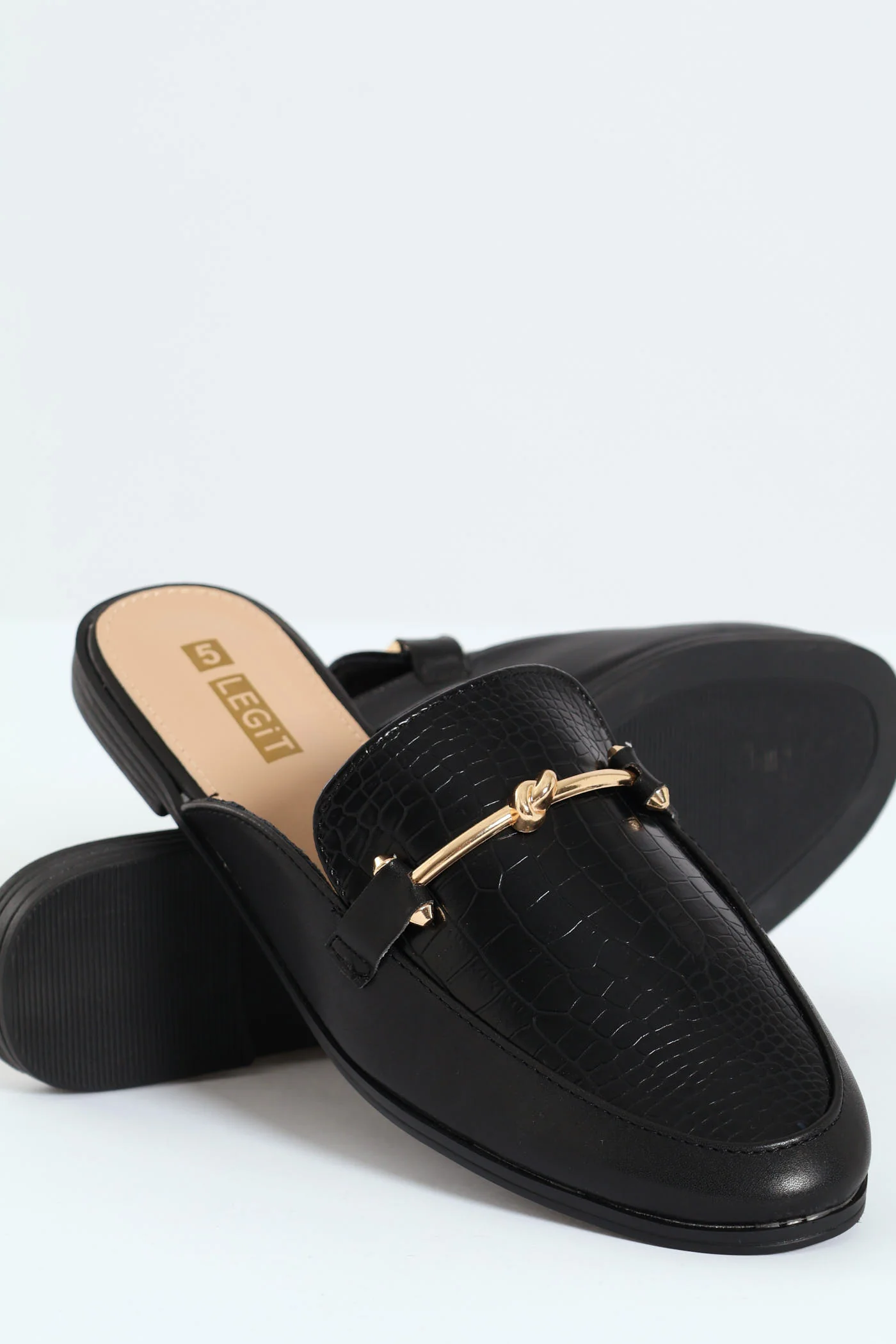 Croc Apron Push In Loafer- Black - Image 4