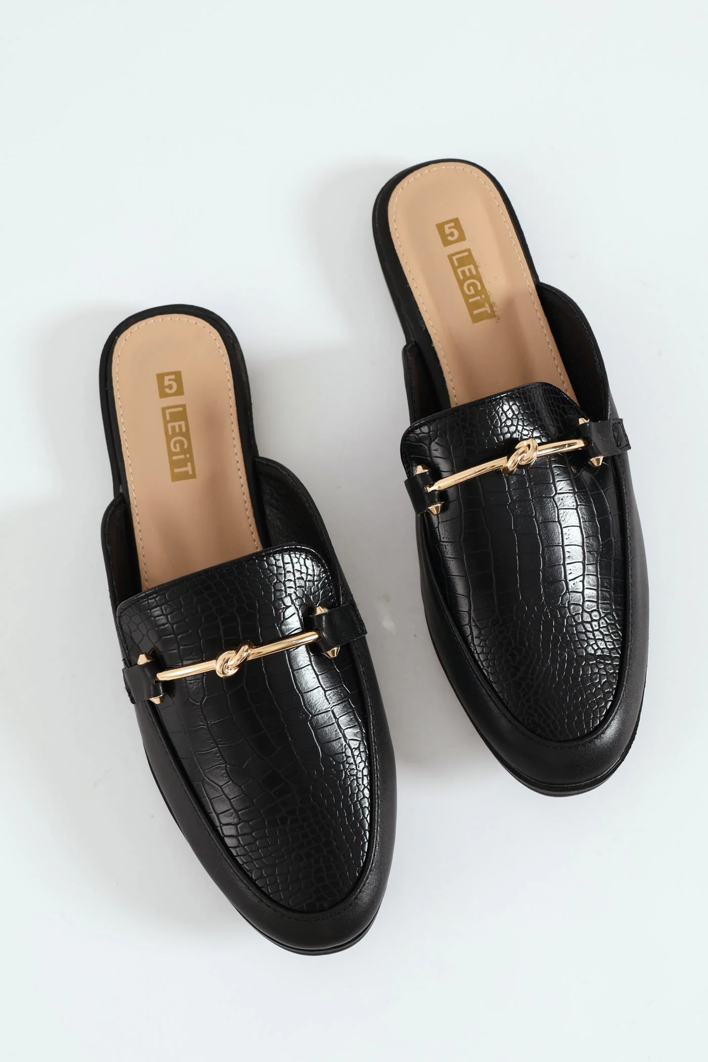 Croc Apron Push In Loafer- Black - Image 5