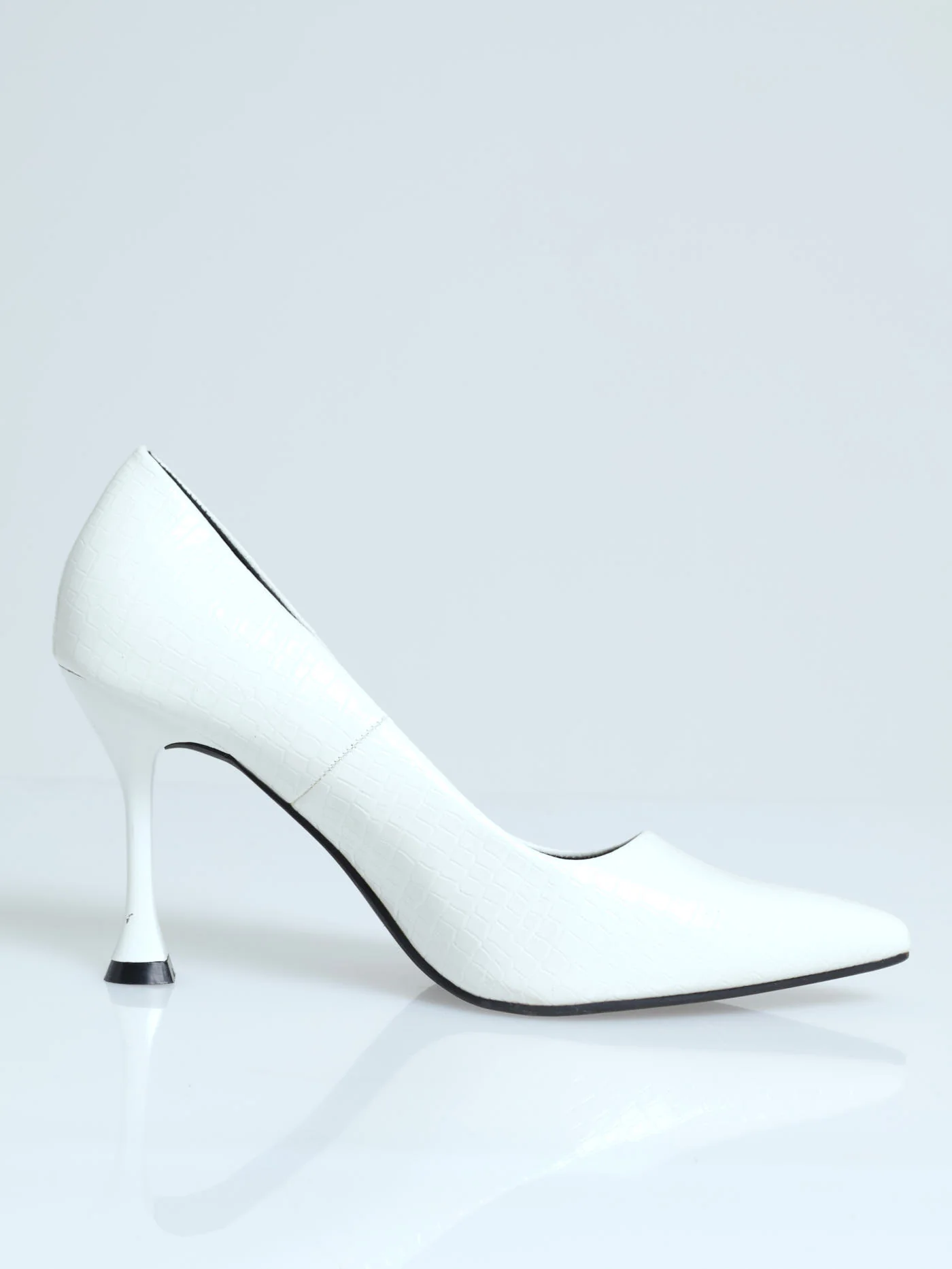 Croc Patent Hi Shaped Stiletto - Image 3