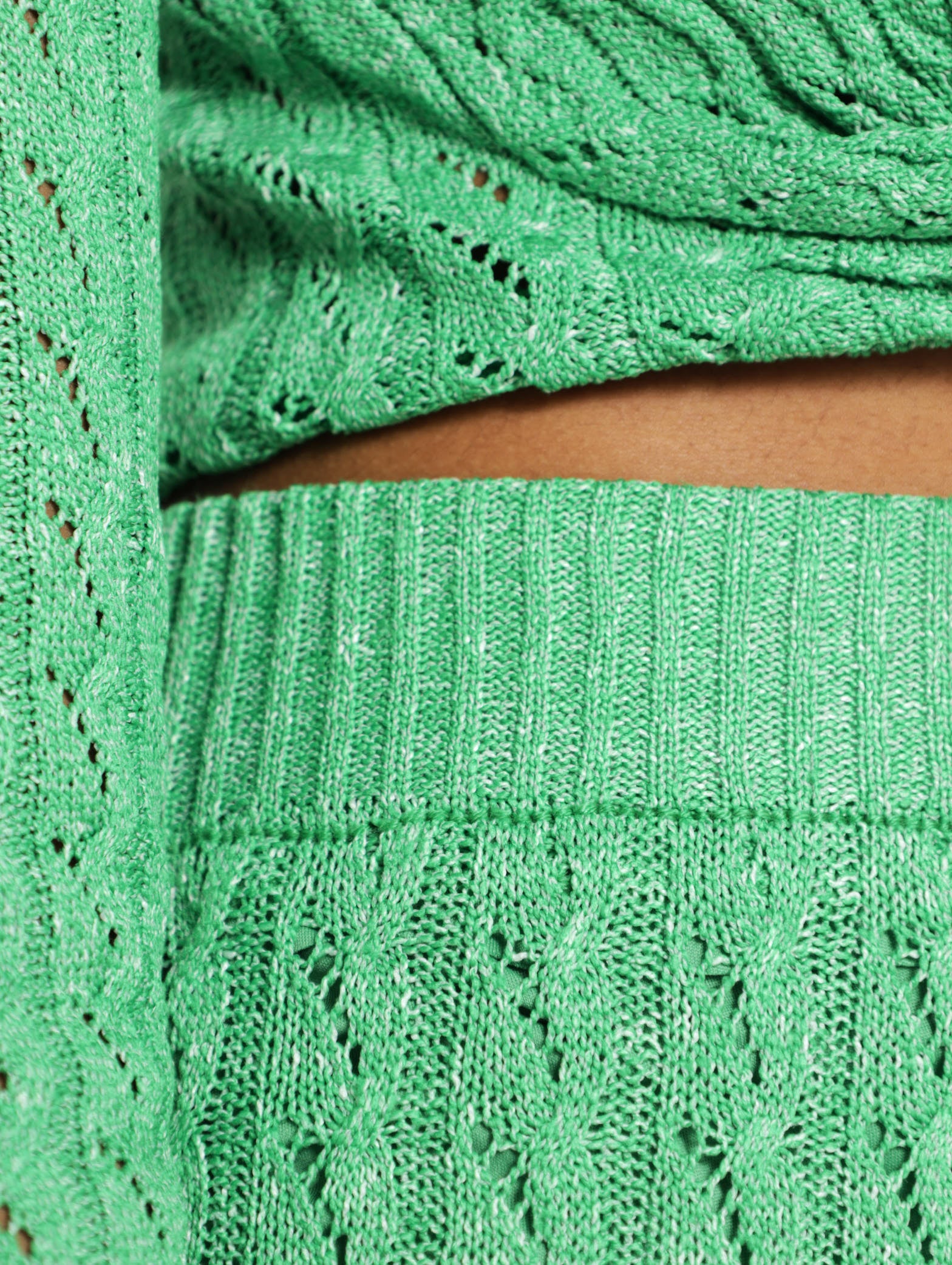 Crochet Green Melange Pencil Skirt - Image 6