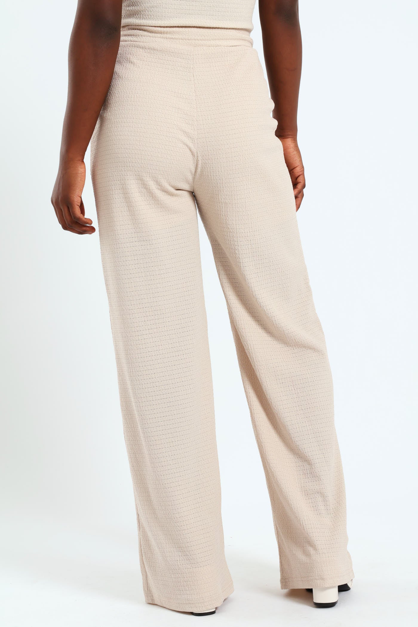 Crochet Look Knit Pant - Beige - Image 4