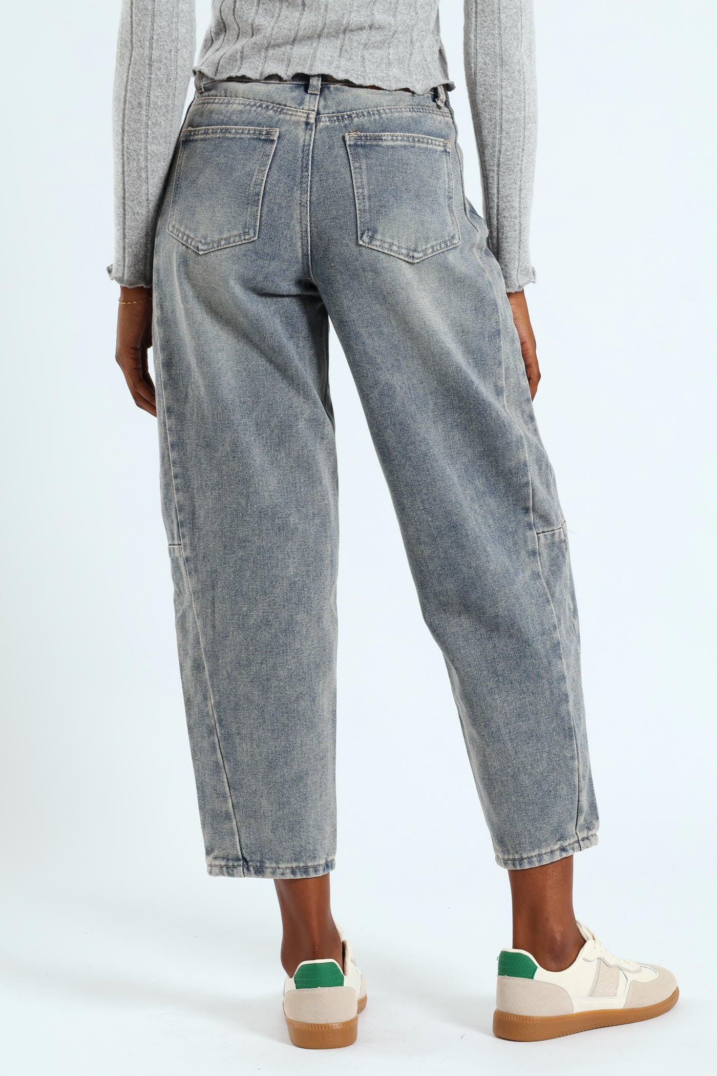 Crop Barrel Leg Jean - Indigo - Image 6