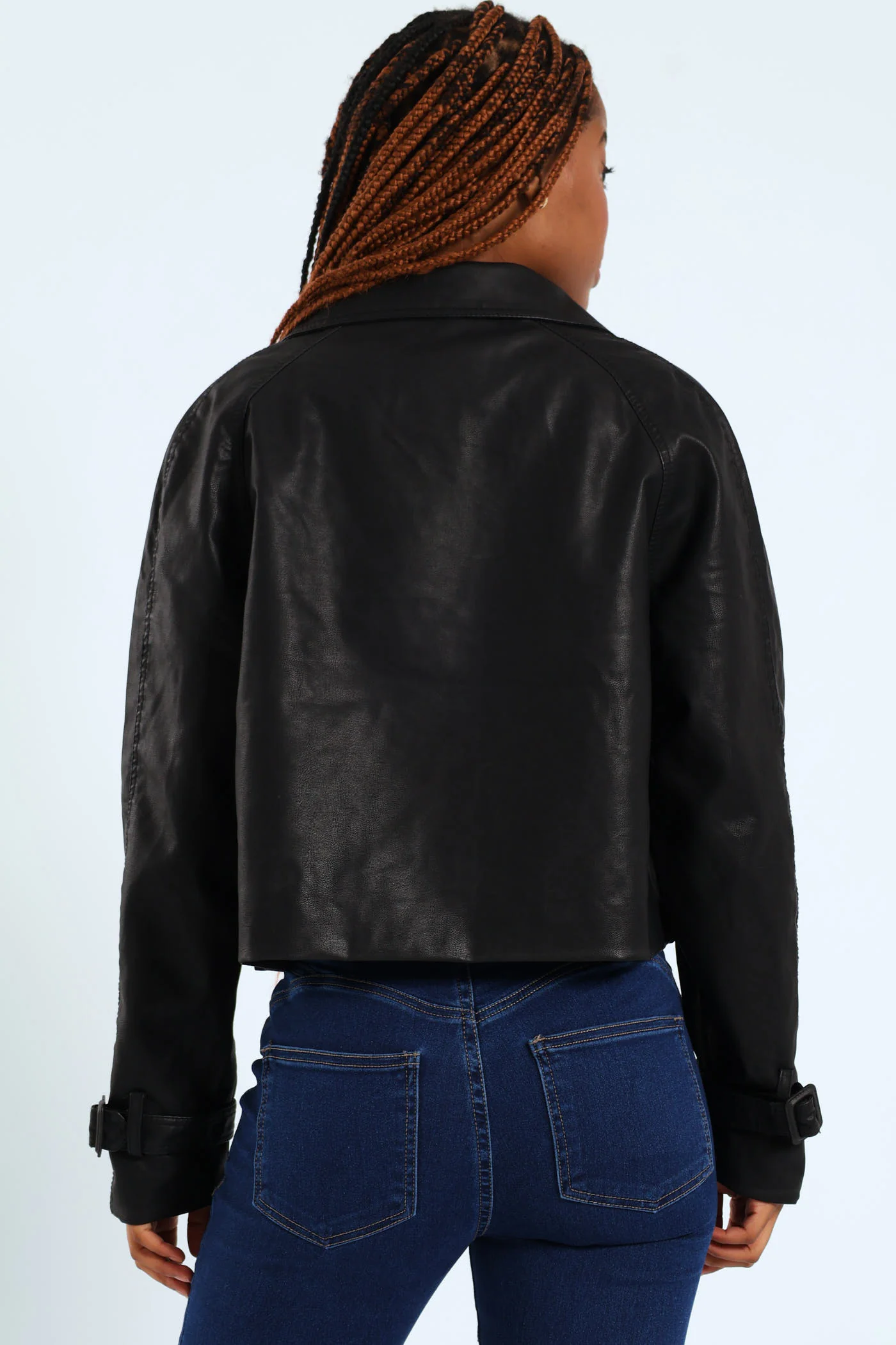 Cropped Trench Coat - Black - Image 5