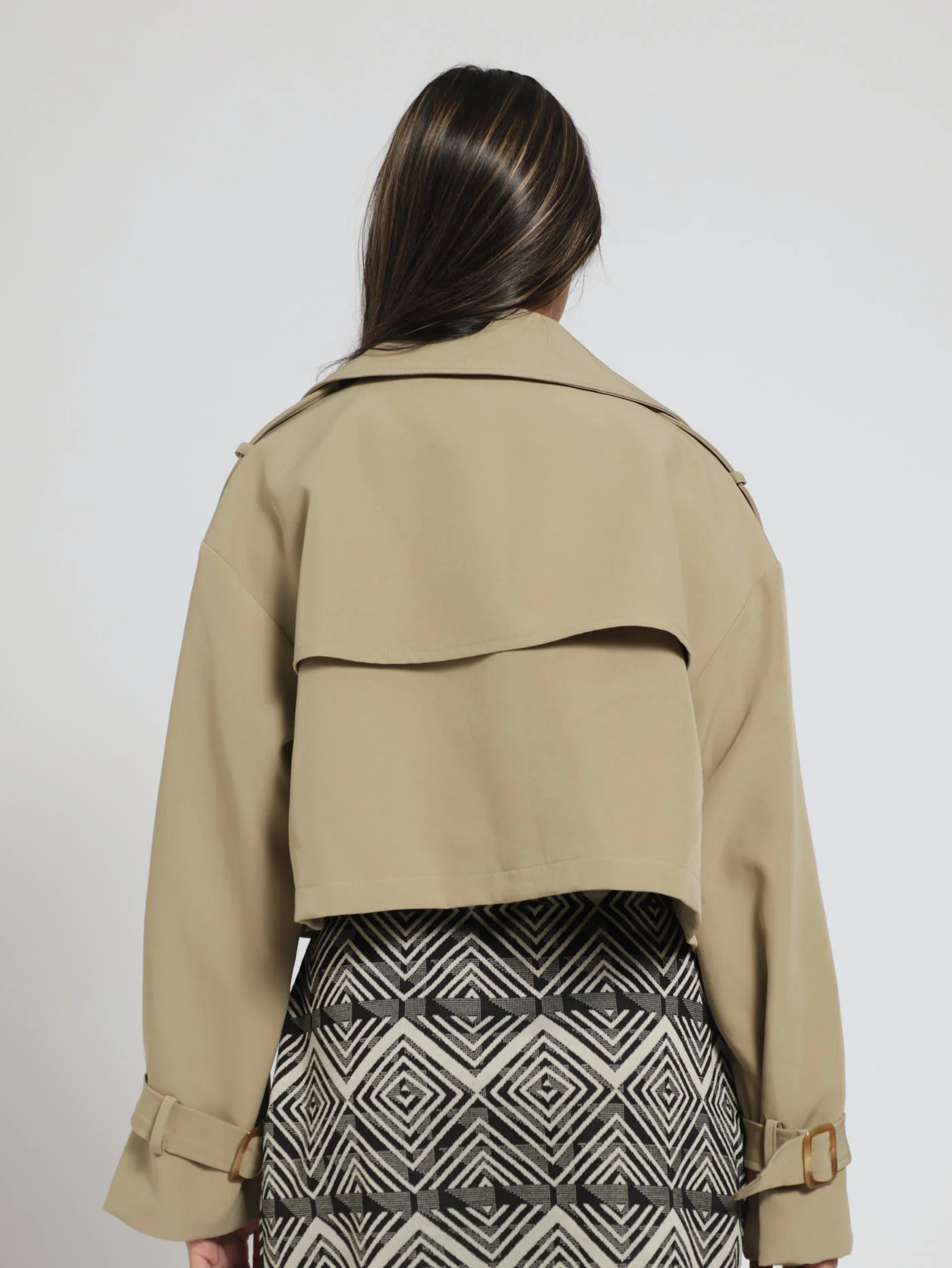 Cropped Trench Coat - Light Fatigue - Image 3
