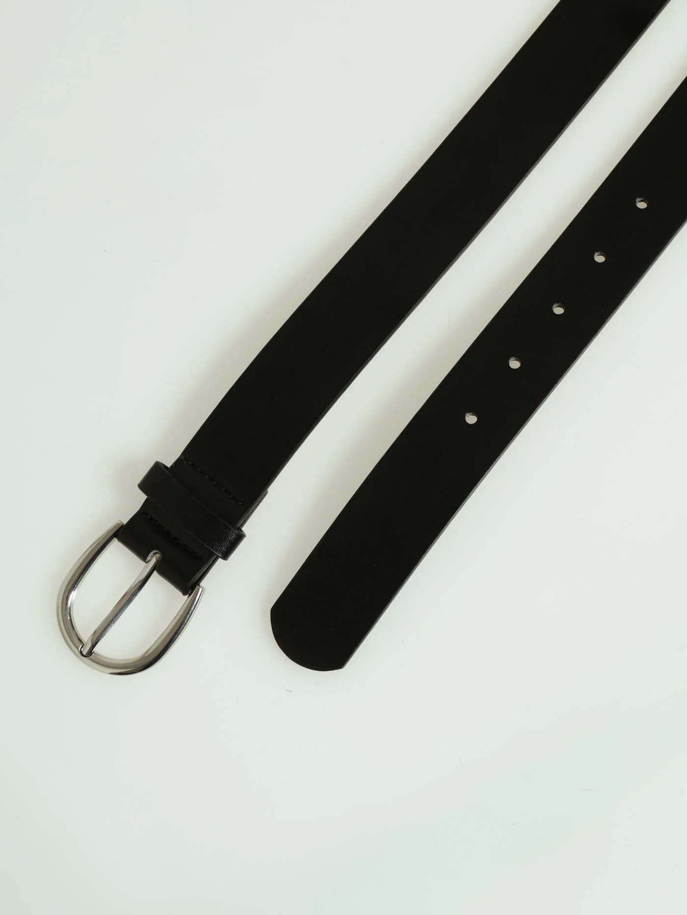 Curved Buckle Pu Puller Belt - Silver - Image 2