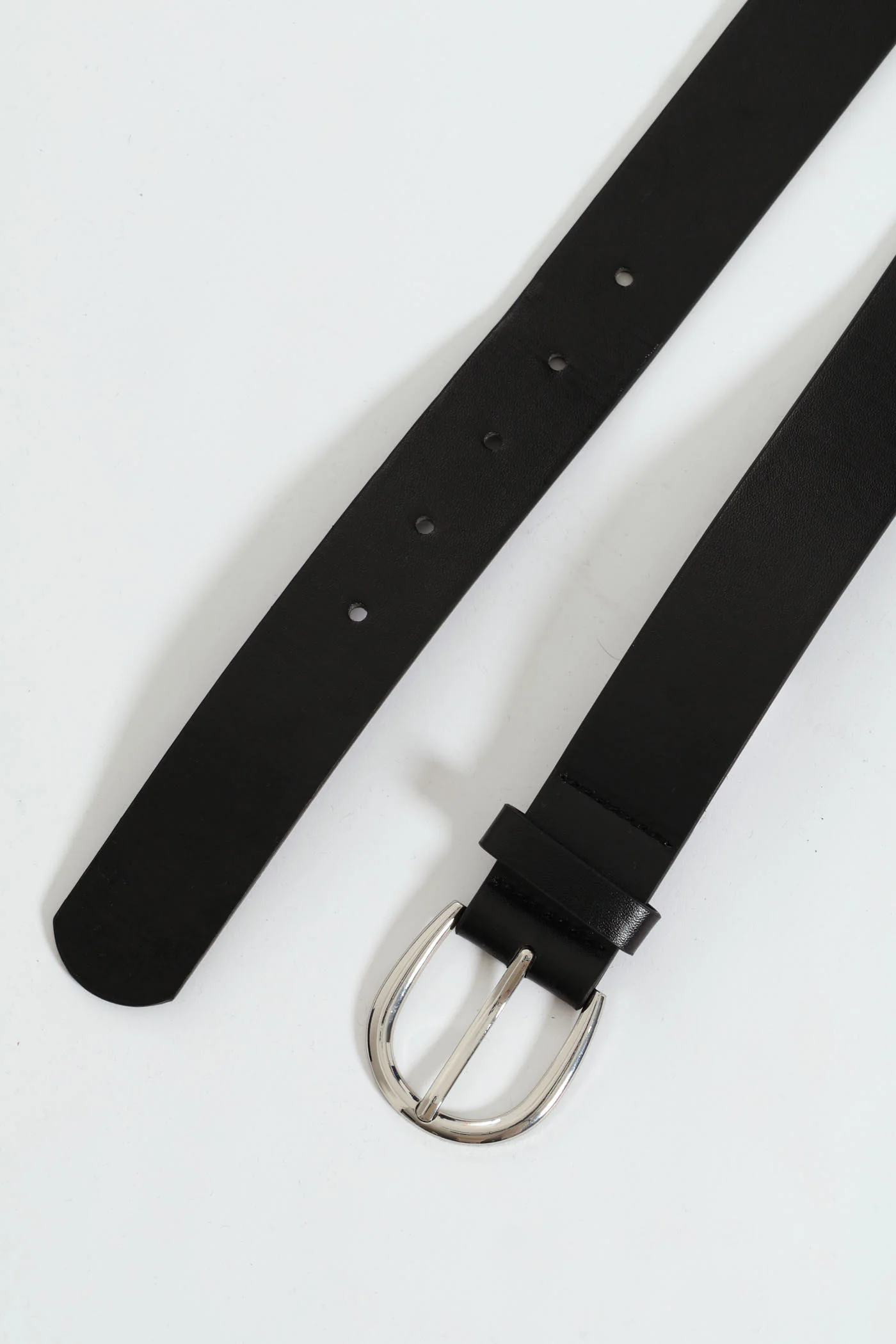 Curved Buckle Pu Puller Core Belt - Black - Image 3