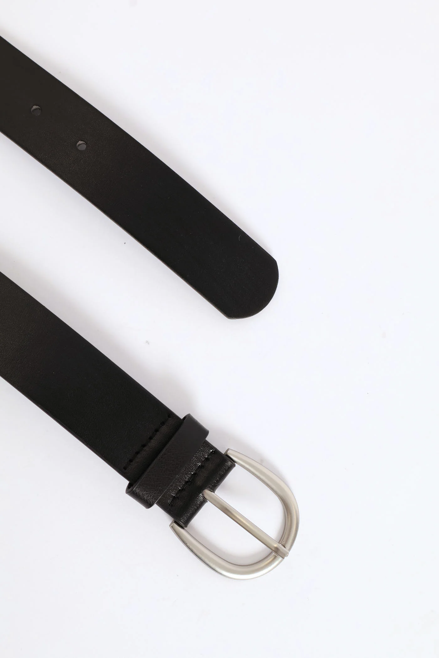Curved Buckle Puller Belt - Matte silver - Image 3