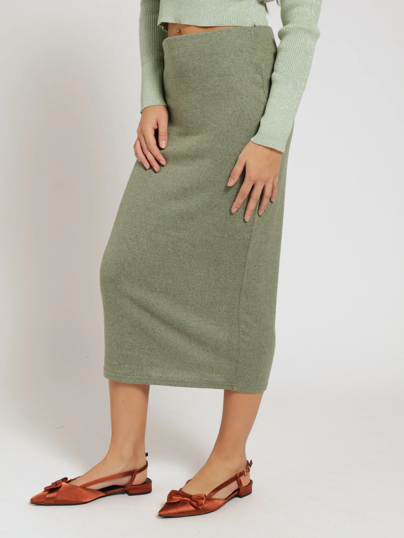 Cut & Sew Bodycon Skirt - Fatigue - Image 2