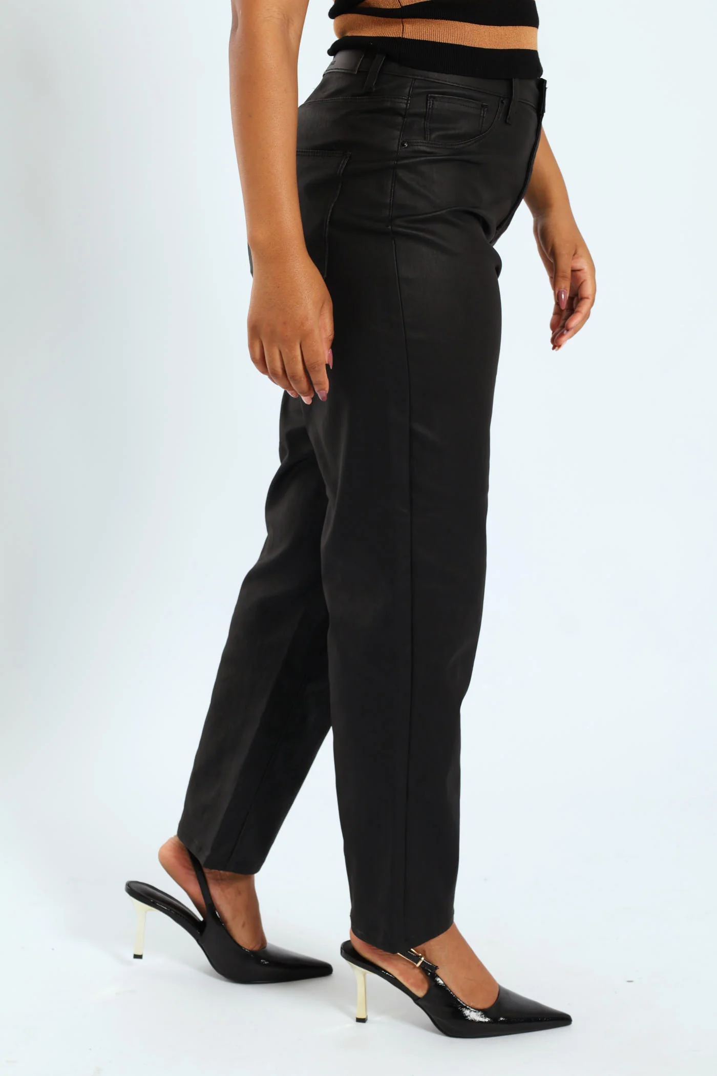 Denim Coated Straight Leg Jean - Black - Image 2