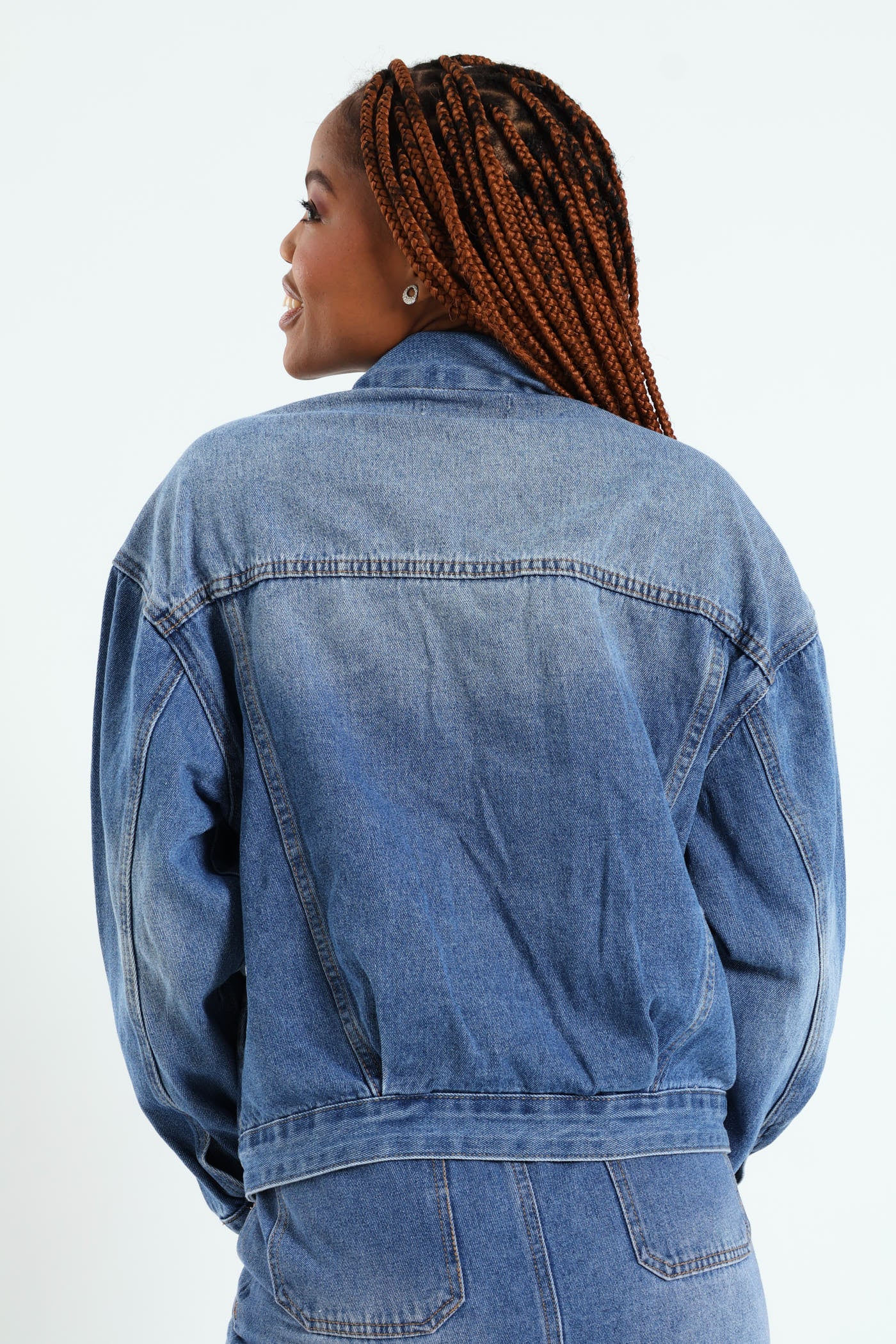 Denim Oversized Jacket - Medium Wash - Image 4