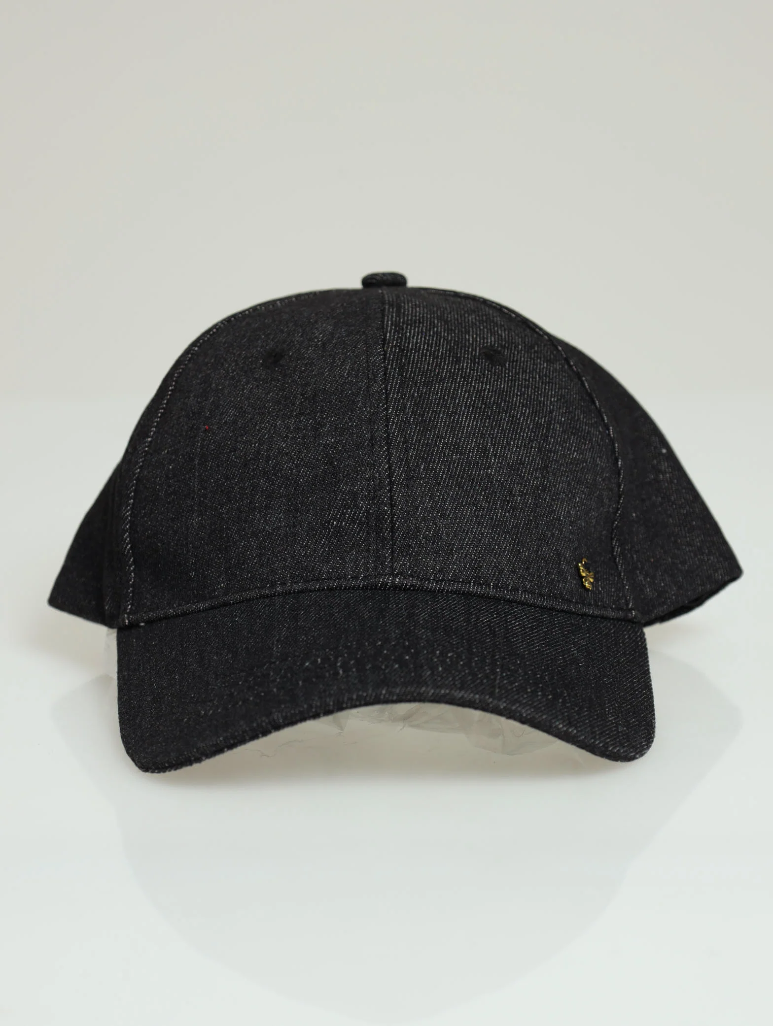 Denim Peak Hat With Bee Pendant - Black - Image 2