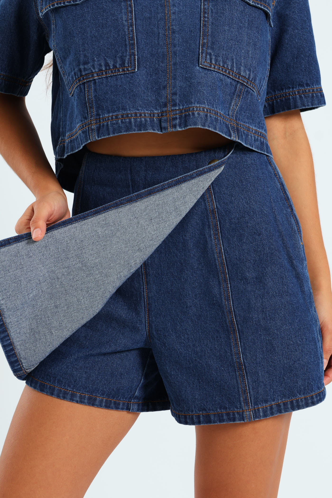 Denim Skort - Ink - Image 4
