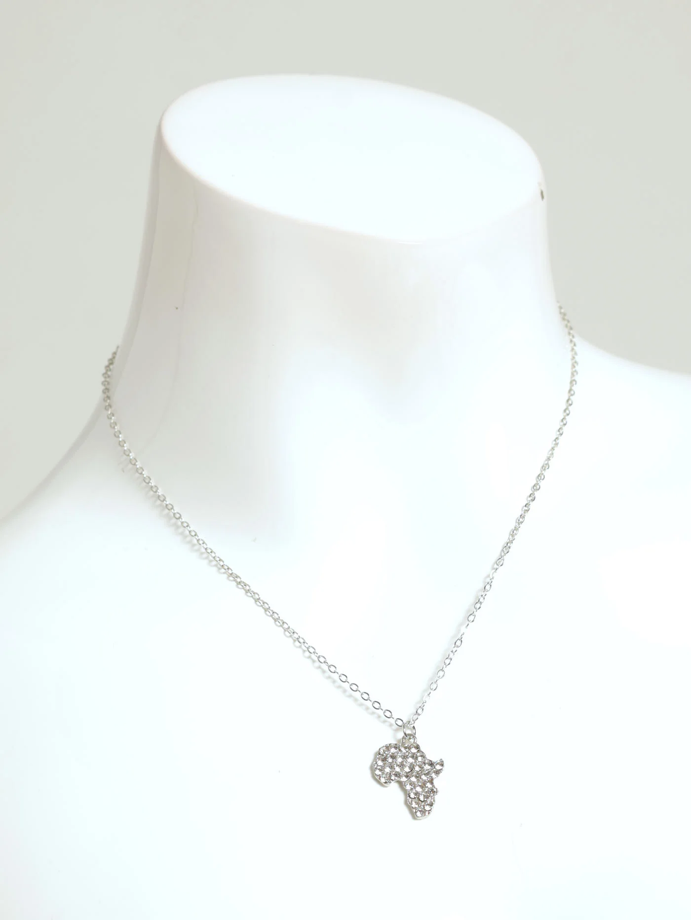 Diamante Africa Necklace & Matching Studs - Silver